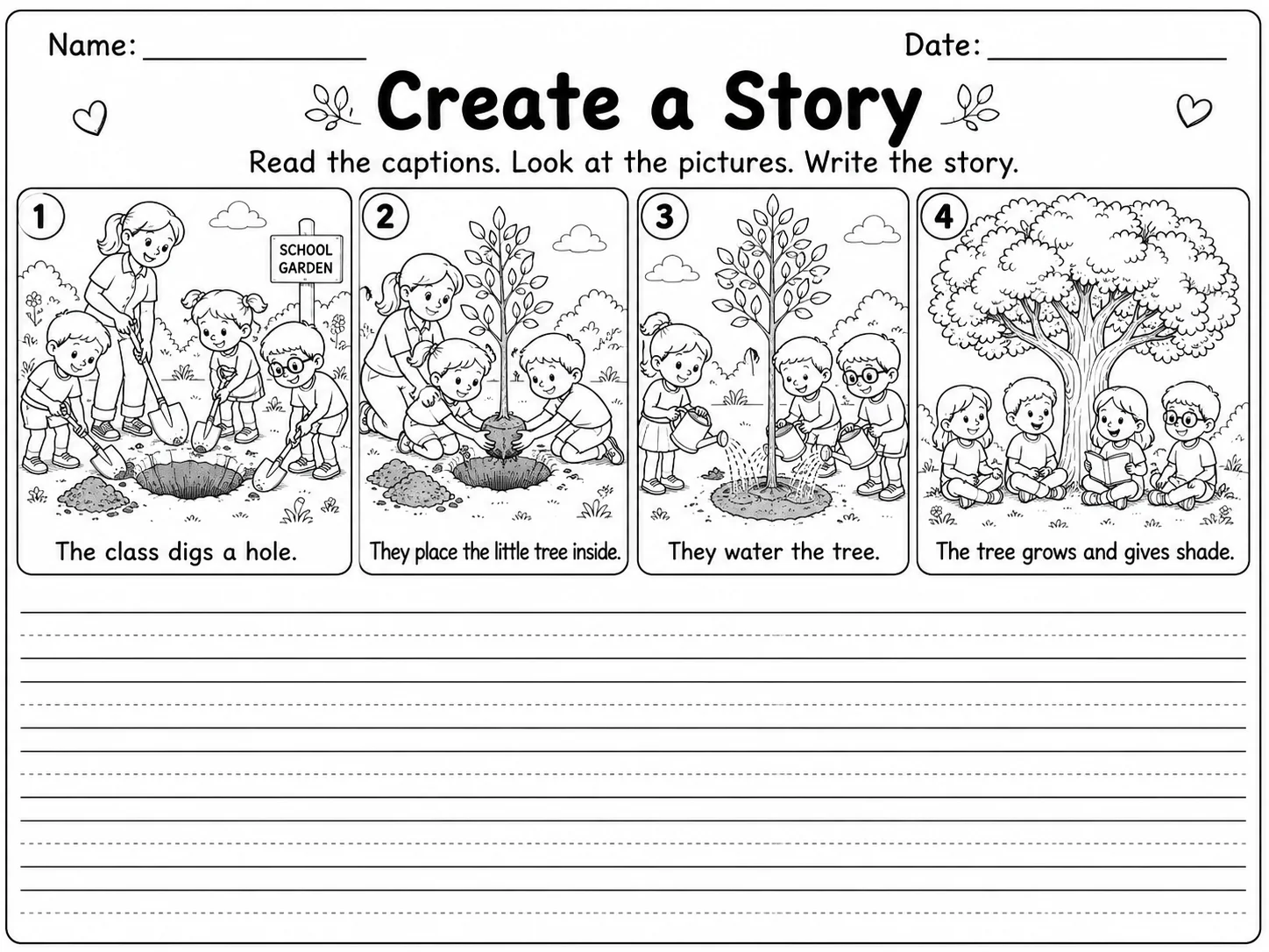 Create a Story Worksheet Pack page 4 printable worksheet preview
