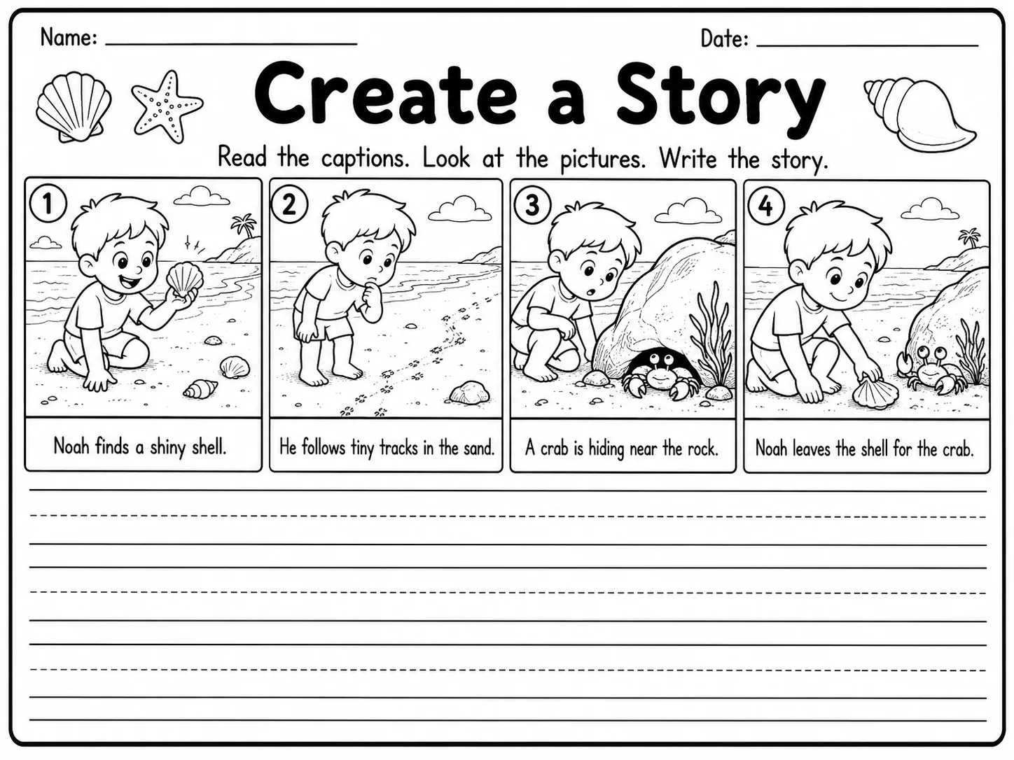 Create a Story Worksheet Pack page 5 printable worksheet preview