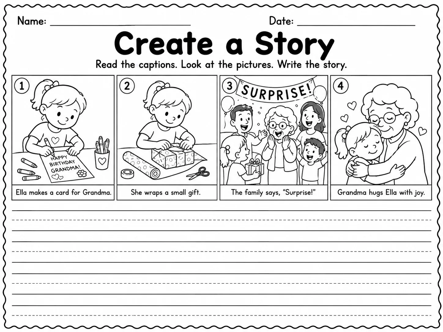 Create a Story Worksheet Pack page 6 printable worksheet preview