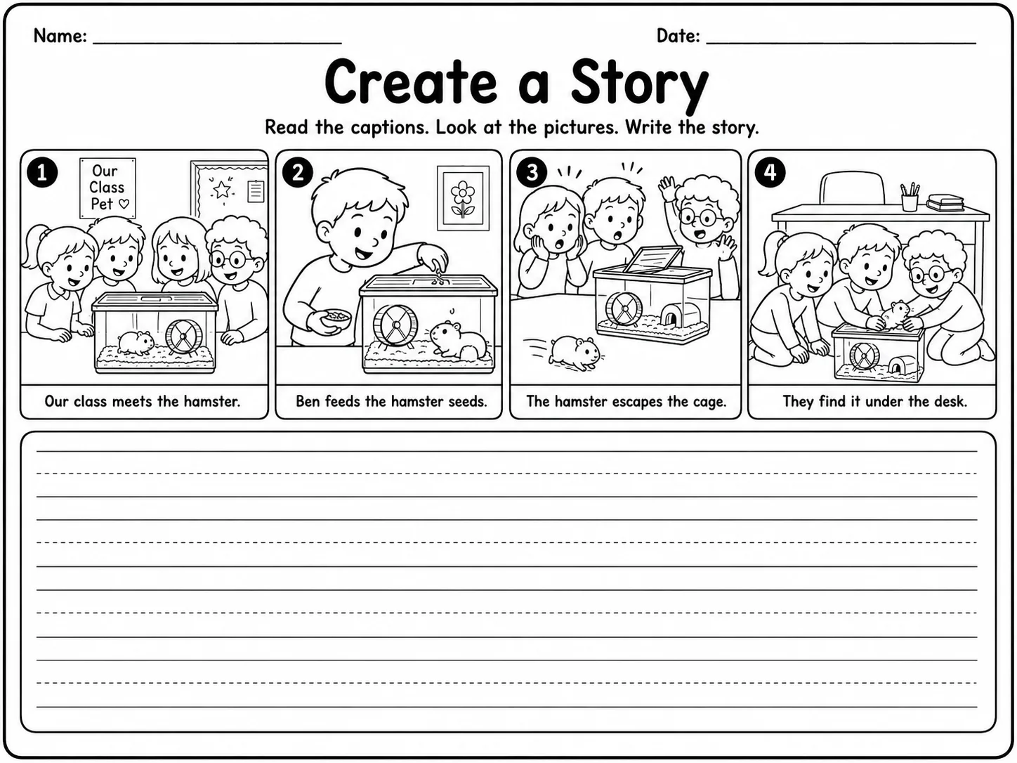 Create a Story Worksheet Pack page 7 printable worksheet preview