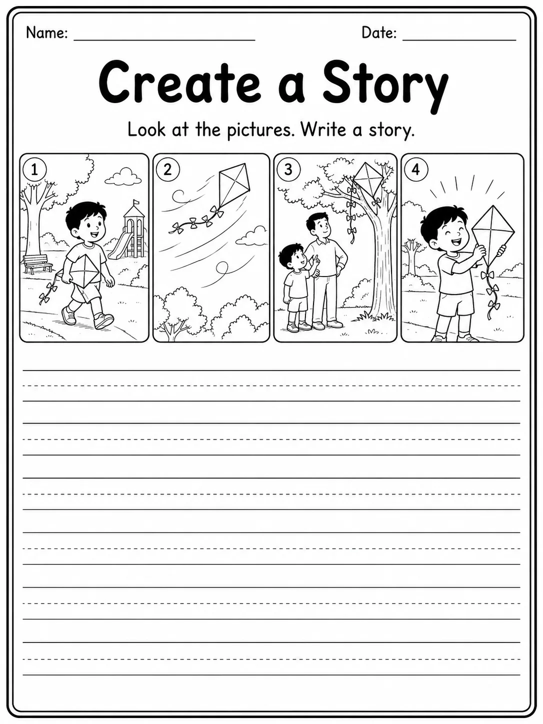 Create a Story Worksheet Pack - Set 2 10 printable pages preview from KiwiBee