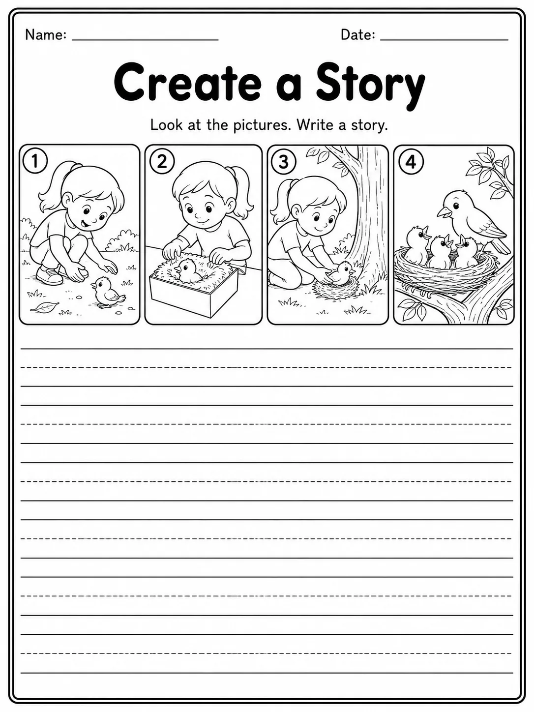 Create a Story Worksheet Pack - Set 2 page 4 printable worksheet preview