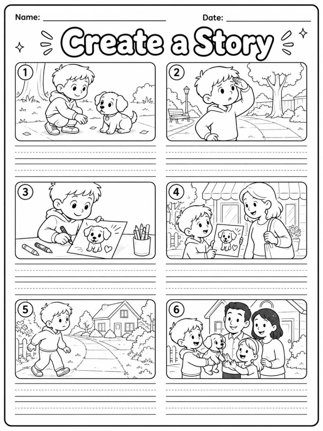 Create a Story Worksheet Pack - Set 3 10 printable pages preview from KiwiBee