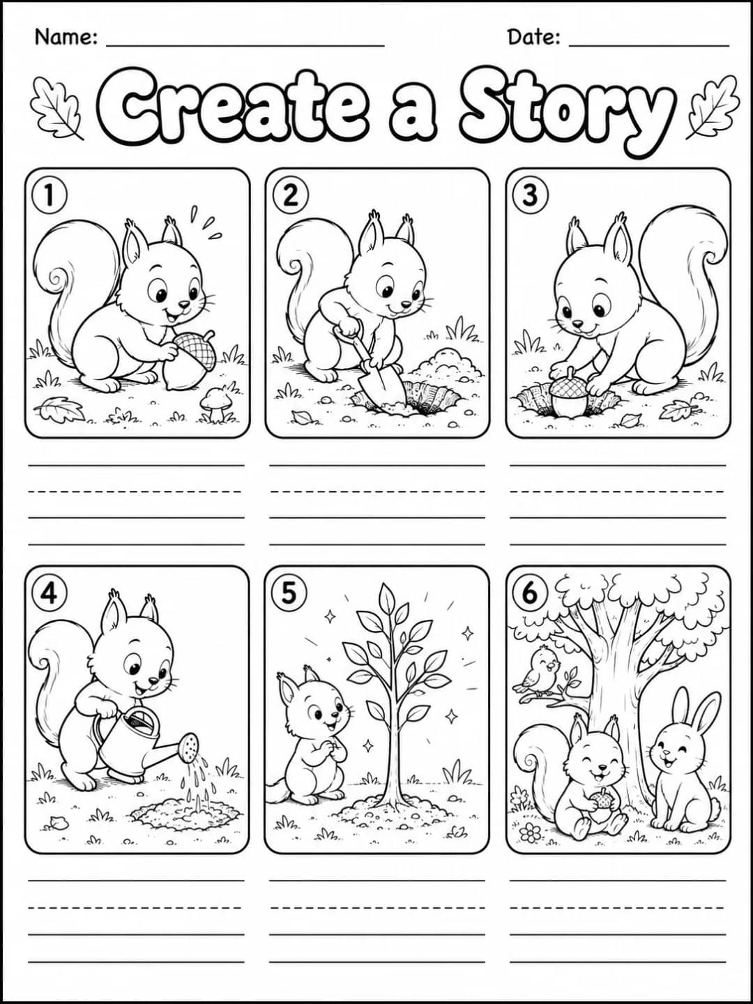 Create a Story π₯ Worksheet Pack - Set 5 10 printable pages preview from KiwiBee