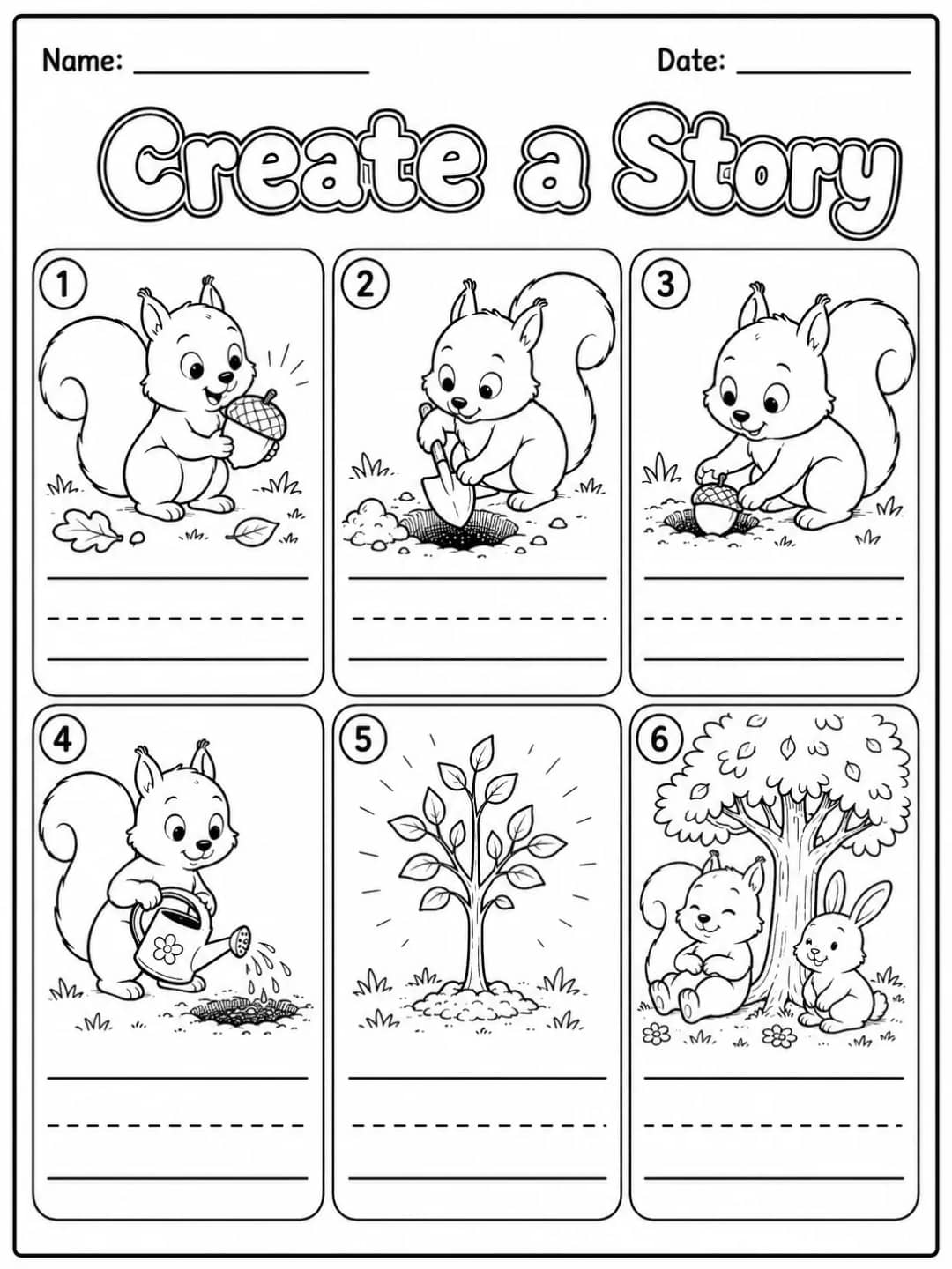 Create a Story Worksheet Pack - Set 6 10 printable pages preview from KiwiBee