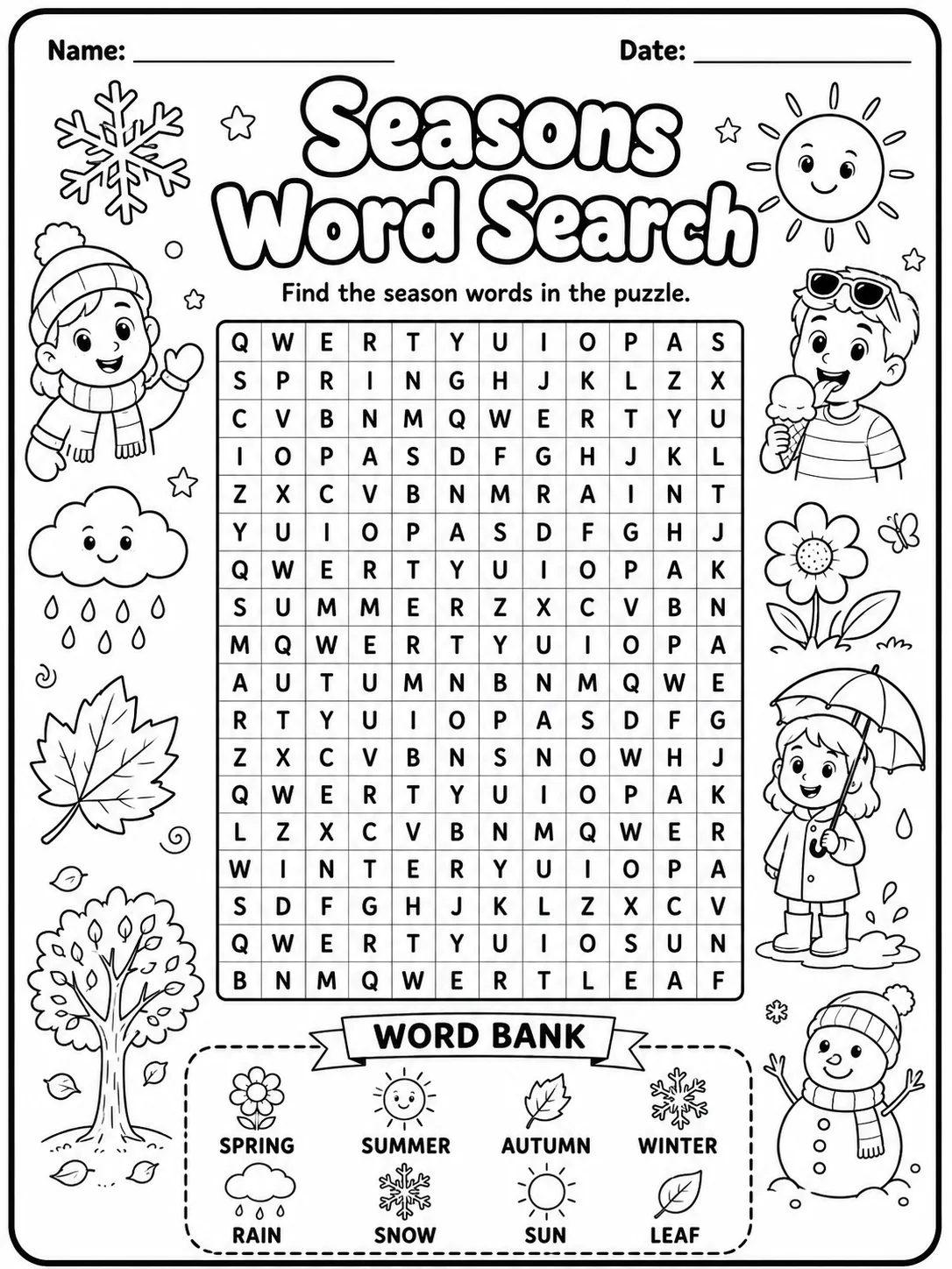 Family Members Word Search Worksheet Pack page 6 printable worksheet preview
