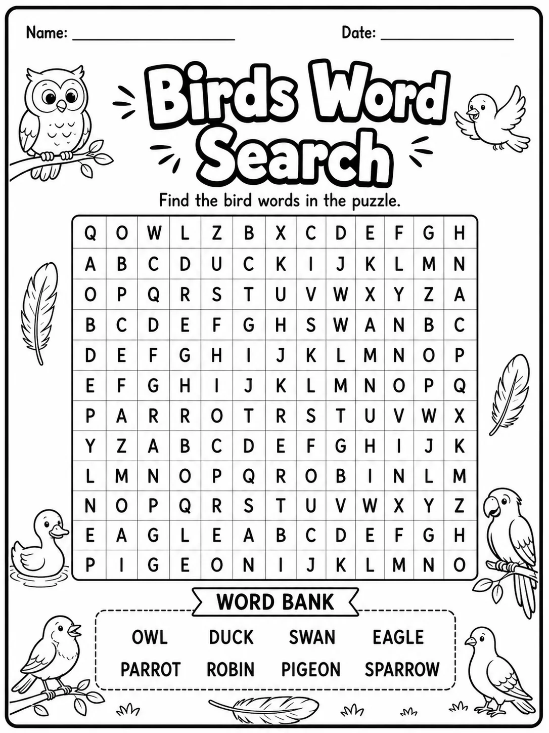 Insects: Word Search Worksheet Pack page 5 printable worksheet preview