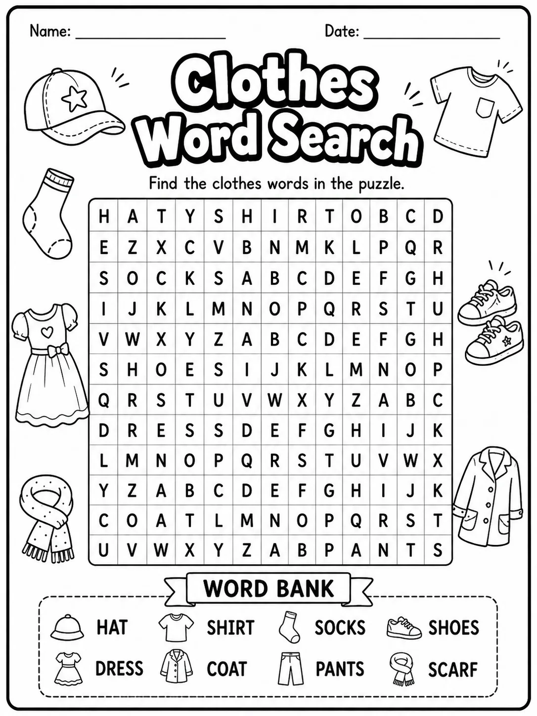 Insects: Word Search Worksheet Pack page 6 printable worksheet preview