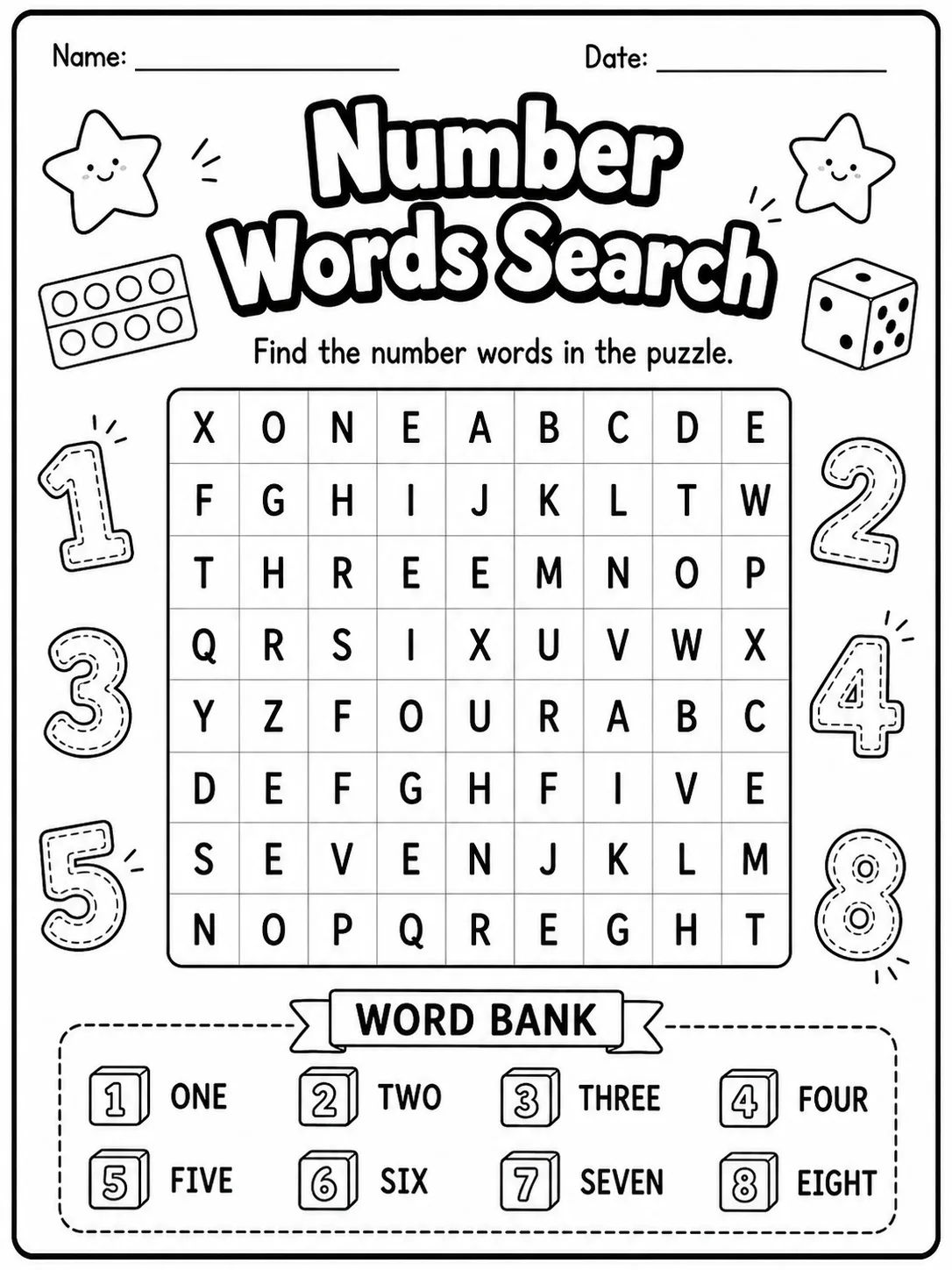 Insects: Word Search Worksheet Pack page 8 printable worksheet preview