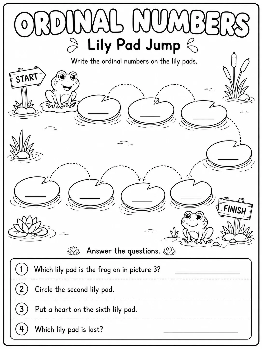 Ordinal Numbers Worksheet Pack page 6 printable worksheet preview