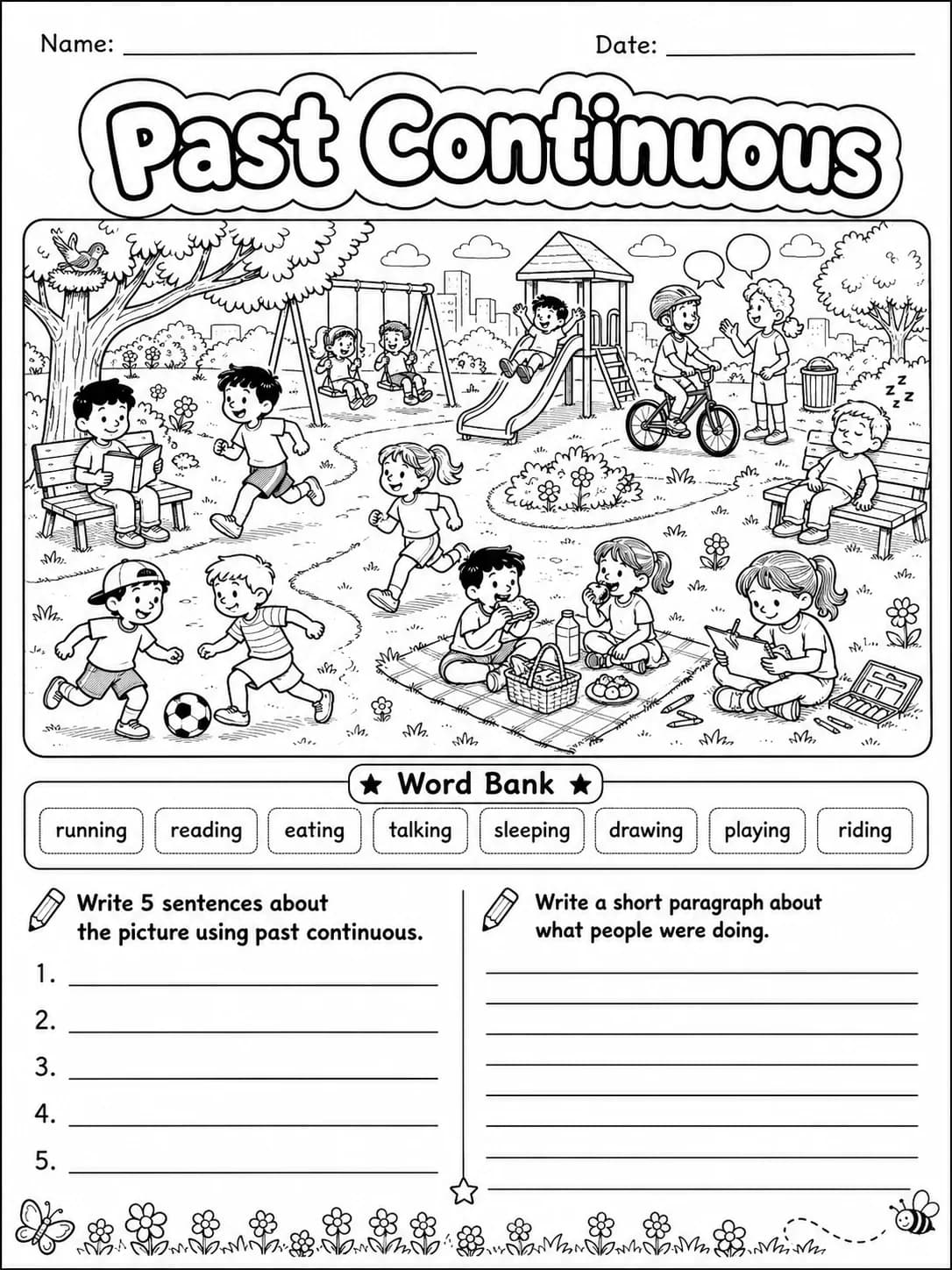 Past Continuous Worksheet Pack - Set 2 page 9 printable worksheet preview