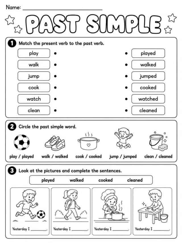 Past Simple Worksheet Pack - Set 2