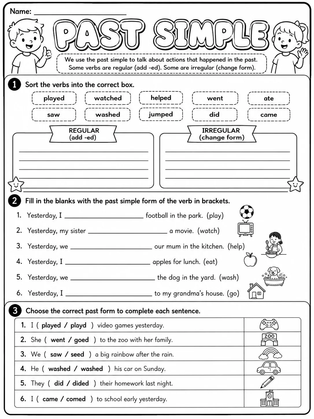 Past Simple Worksheet Pack - Set 2 page 4 printable worksheet preview