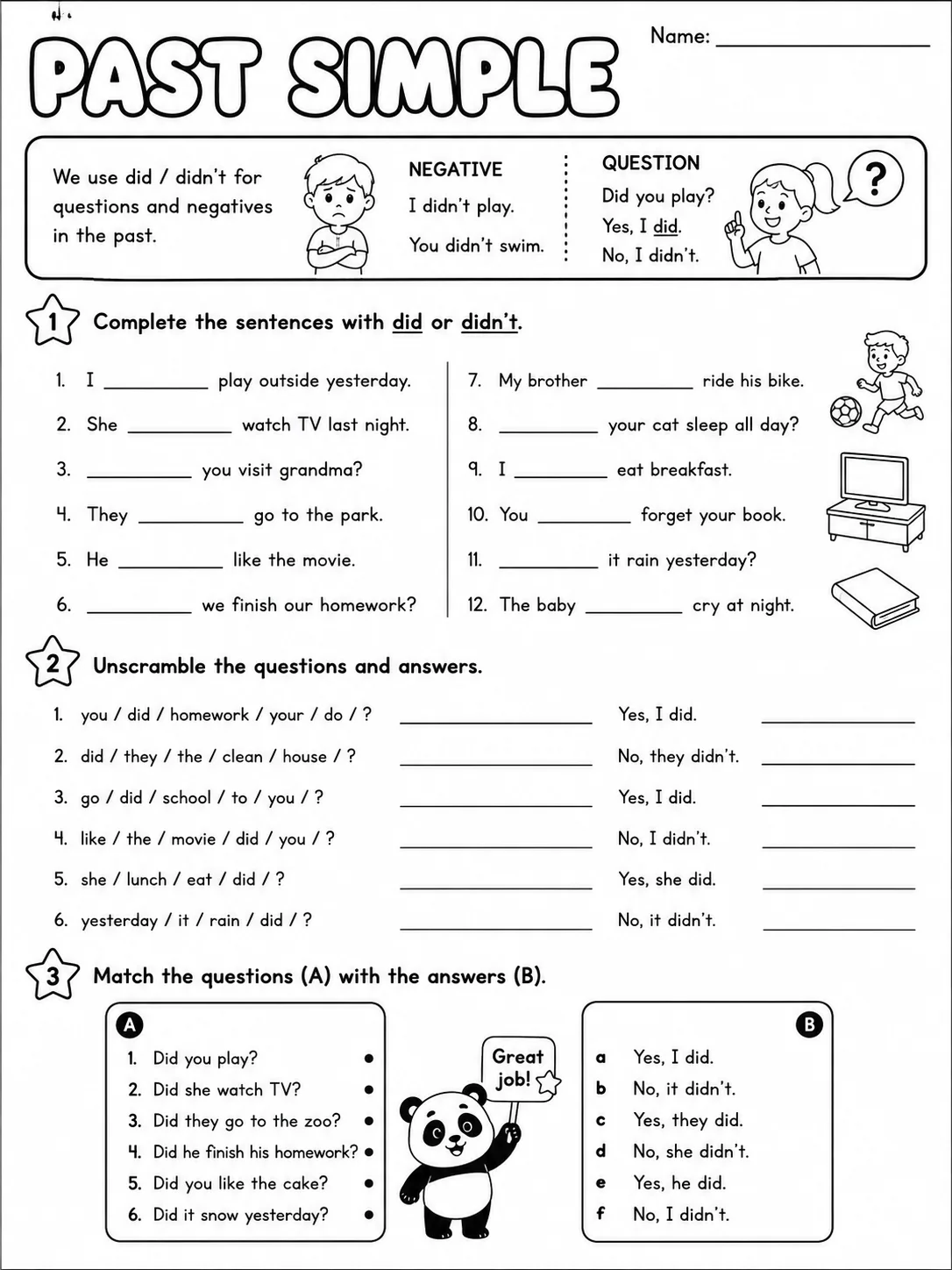 Past Simple Worksheet Pack - Set 2 page 6 printable worksheet preview