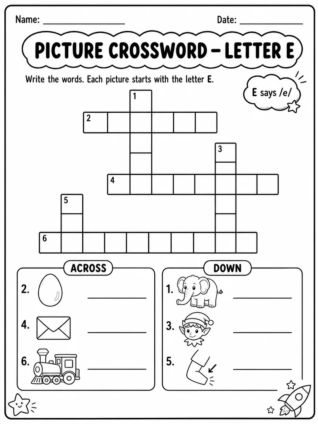 Kindergarten Picture Crossword and Word Search Pack - Set 1 page 5 printable worksheet preview