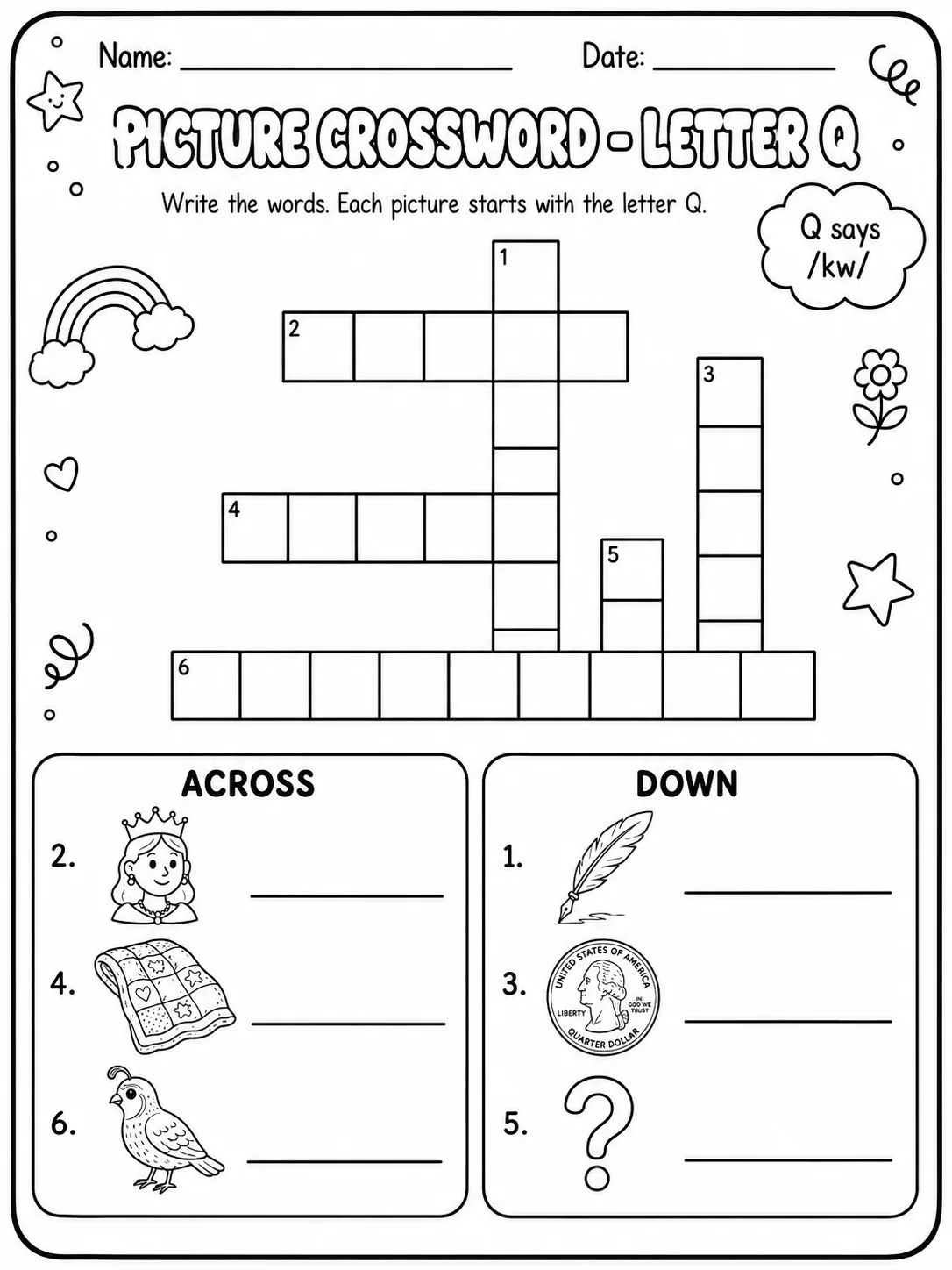 Kindergarten Picture Crossword and Word Search Pack - Set 1 page 7 printable worksheet preview