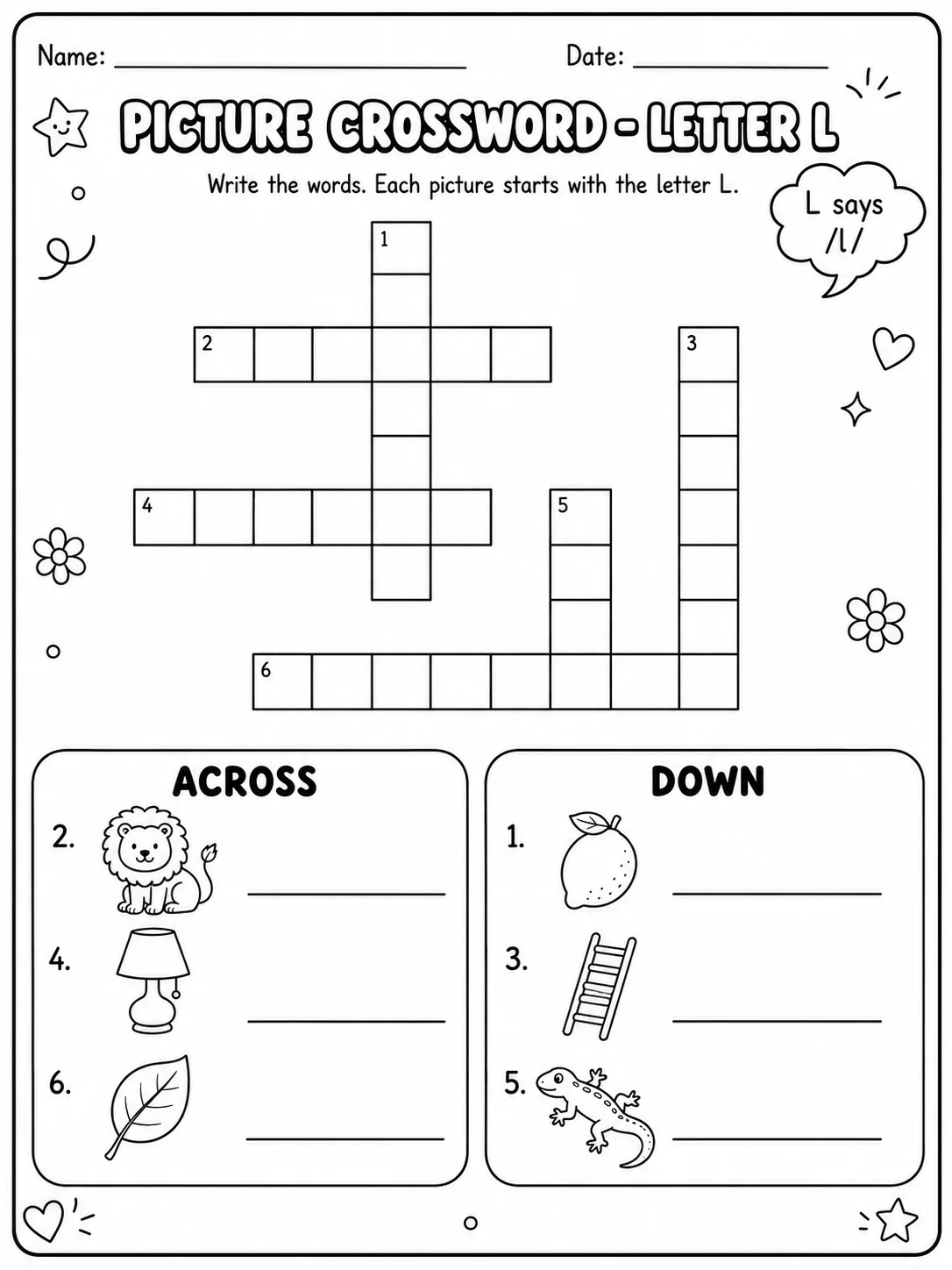 Picture Crossword Letter R Worksheet Pack page 2 printable worksheet preview