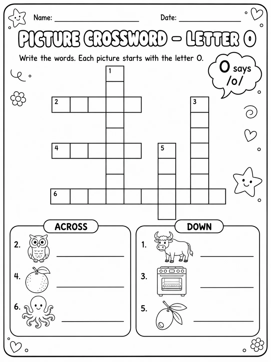 Picture Crossword Letter R Worksheet Pack page 5 printable worksheet preview