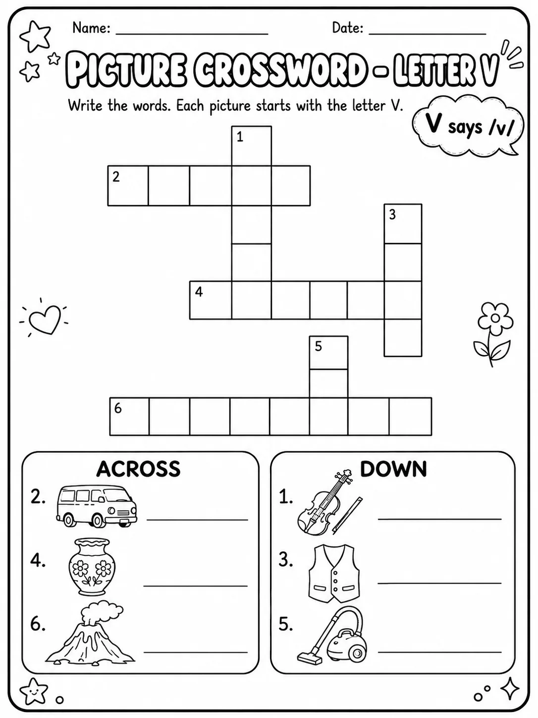 Picture Crossword - Letter U Worksheet Pack page 2 printable worksheet preview