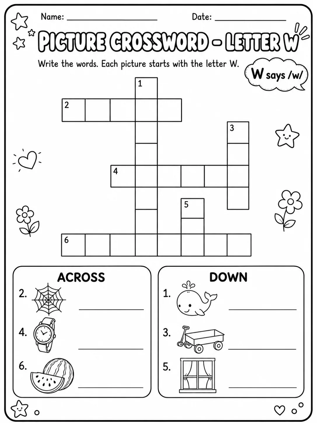 Picture Crossword - Letter U Worksheet Pack page 3 printable worksheet preview
