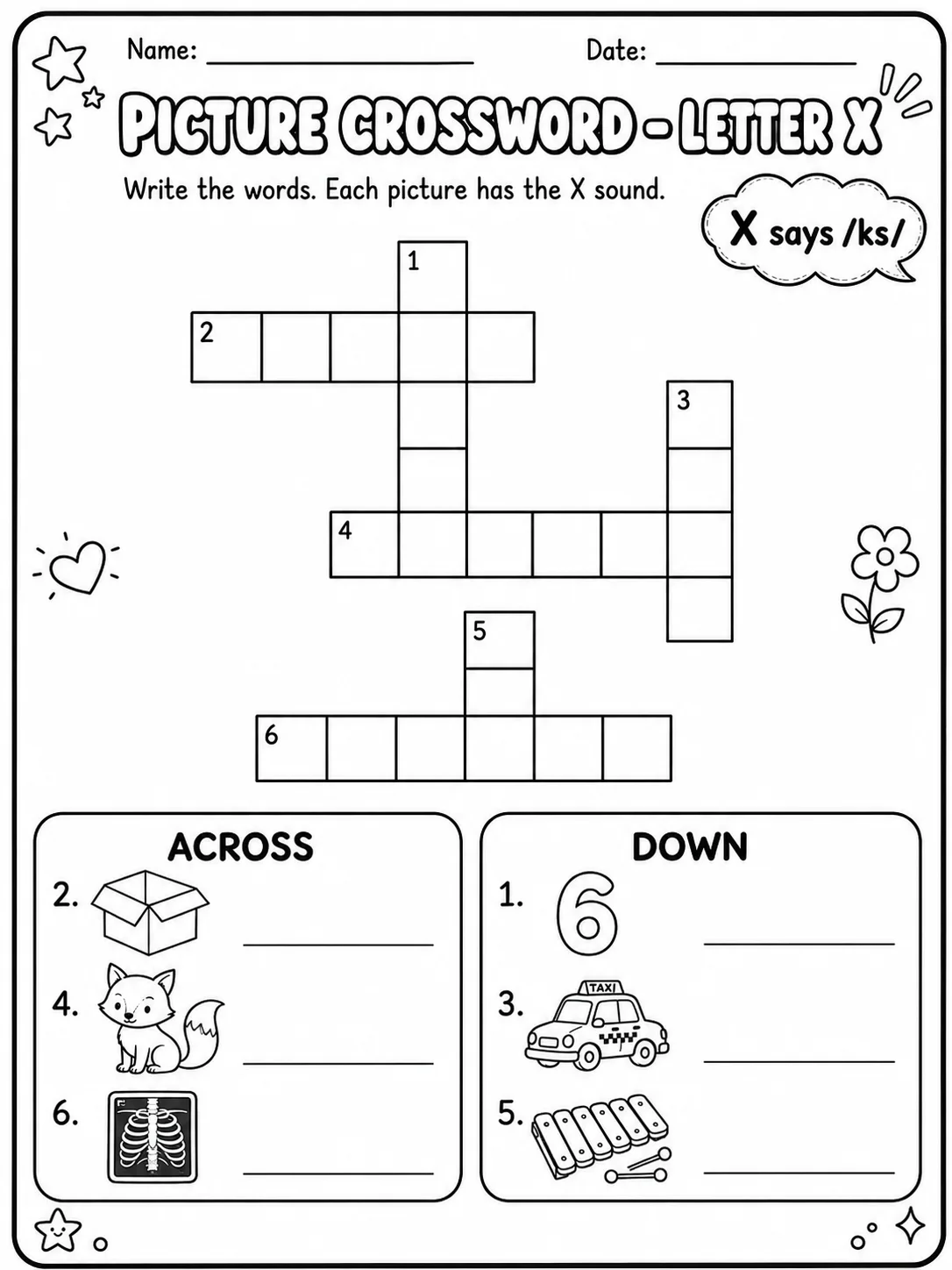 Picture Crossword - Letter U Worksheet Pack page 4 printable worksheet preview