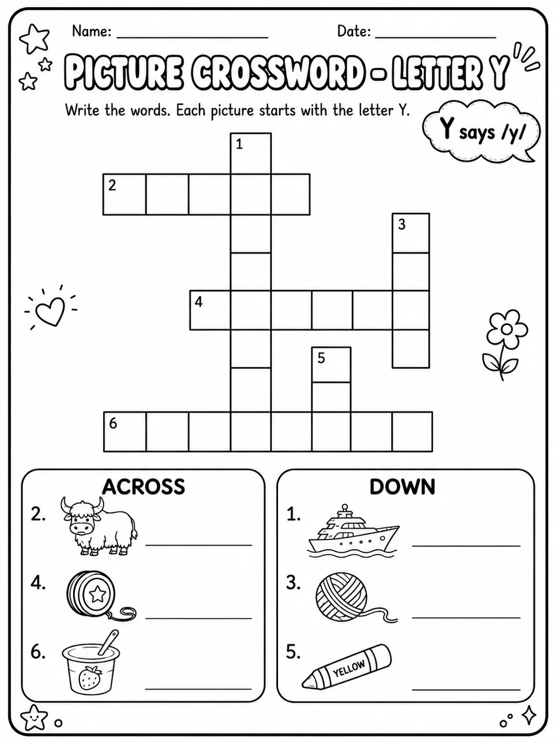 Picture Crossword - Letter U Worksheet Pack page 5 printable worksheet preview