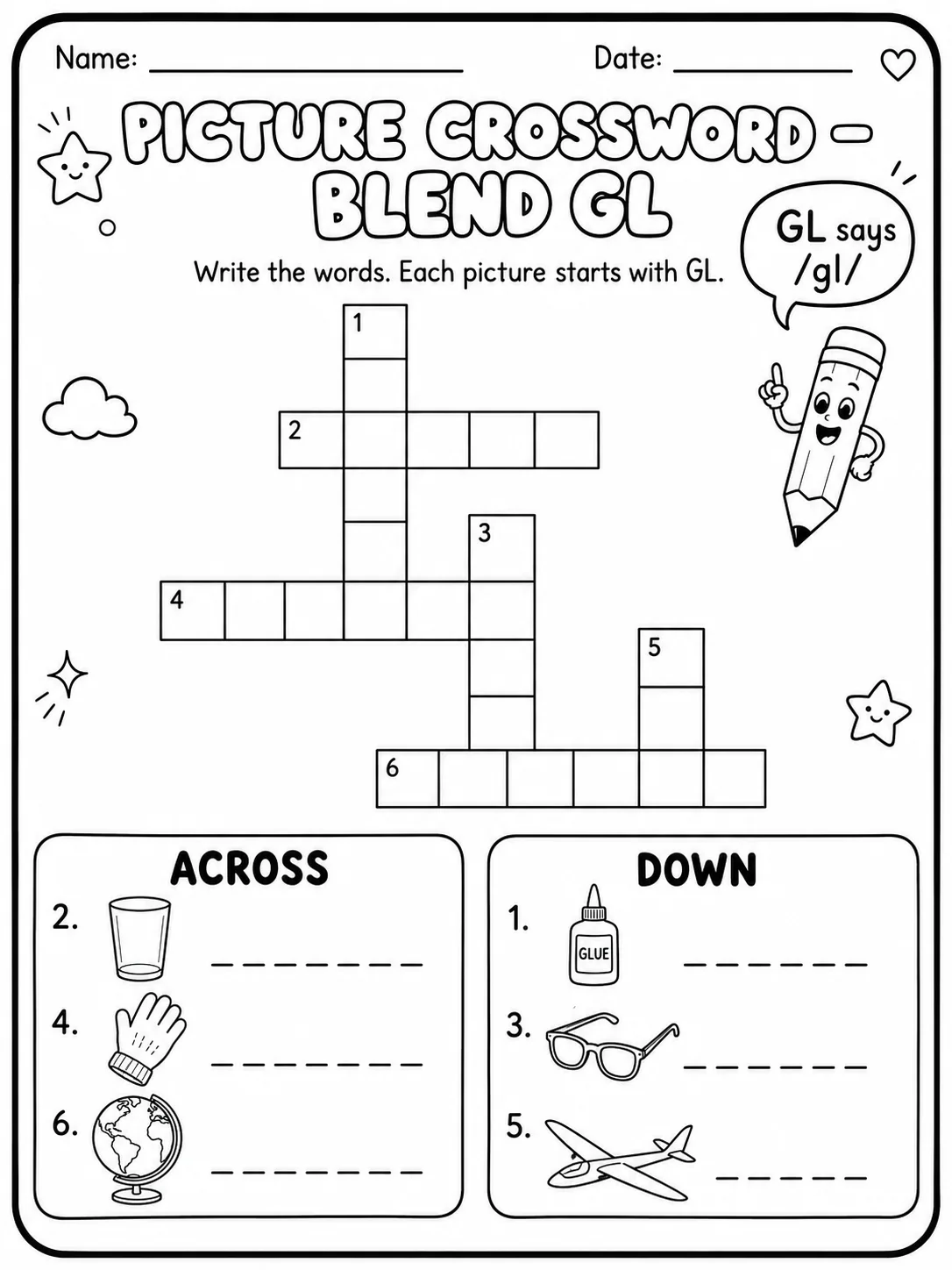 Picture Crossword - Letter U Worksheet Pack page 7 printable worksheet preview