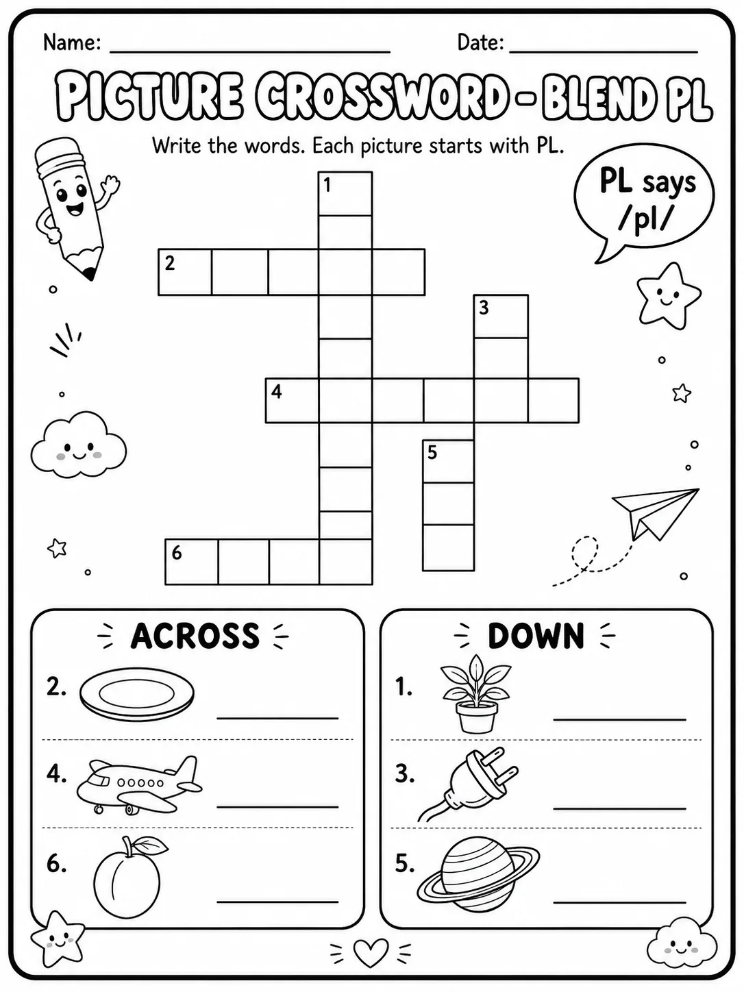 Picture Crossword - Letter U Worksheet Pack page 8 printable worksheet preview
