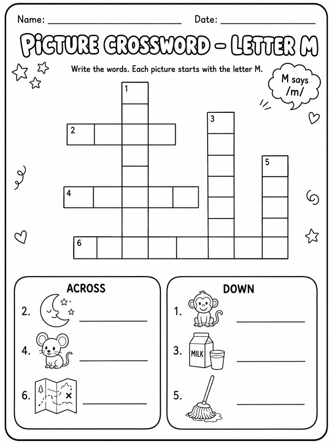 Picture Crossword Letter R Worksheet Pack page 3 printable worksheet preview