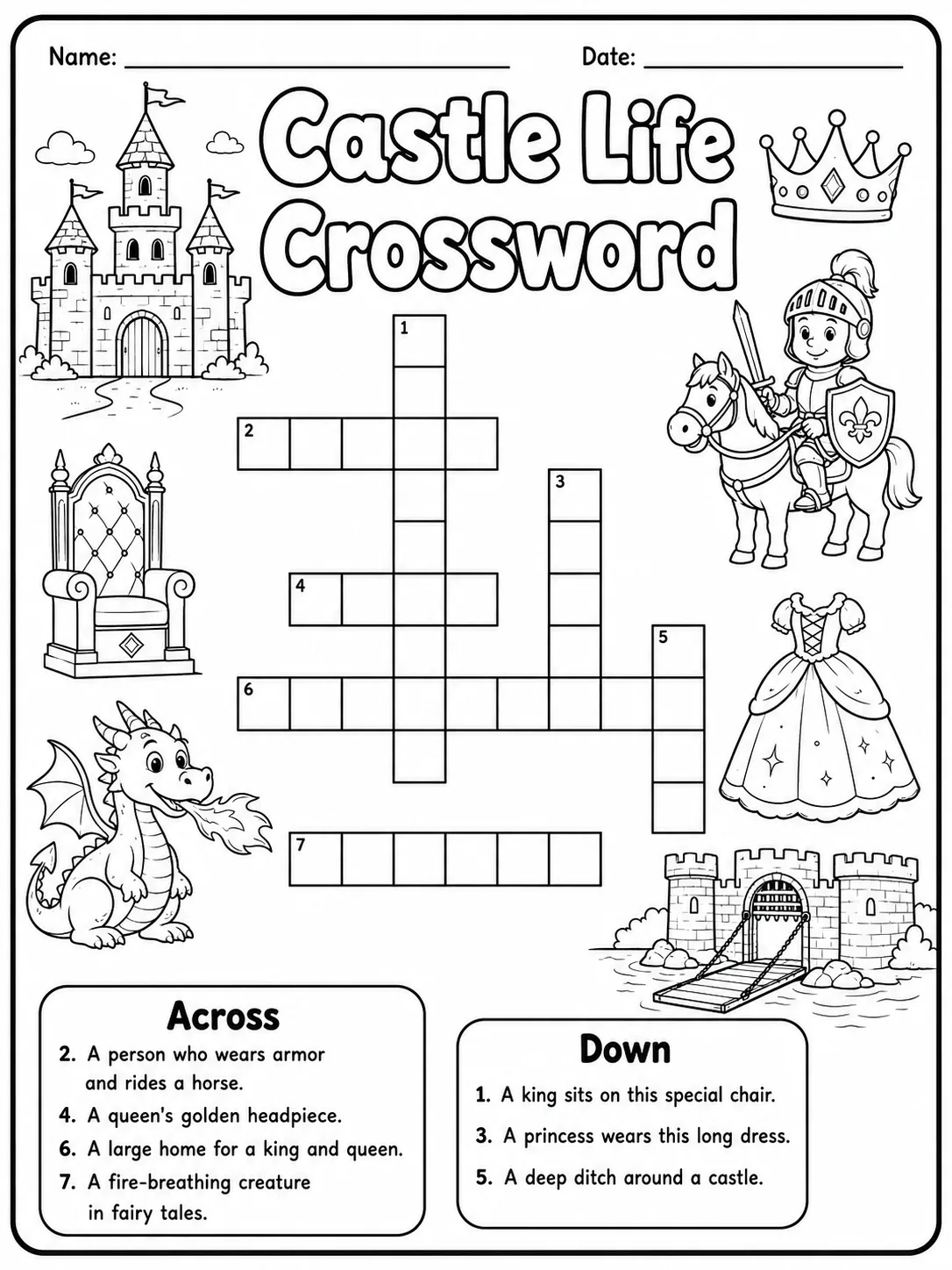 Pirate Things Crossword Worksheet Pack page 2 printable worksheet preview