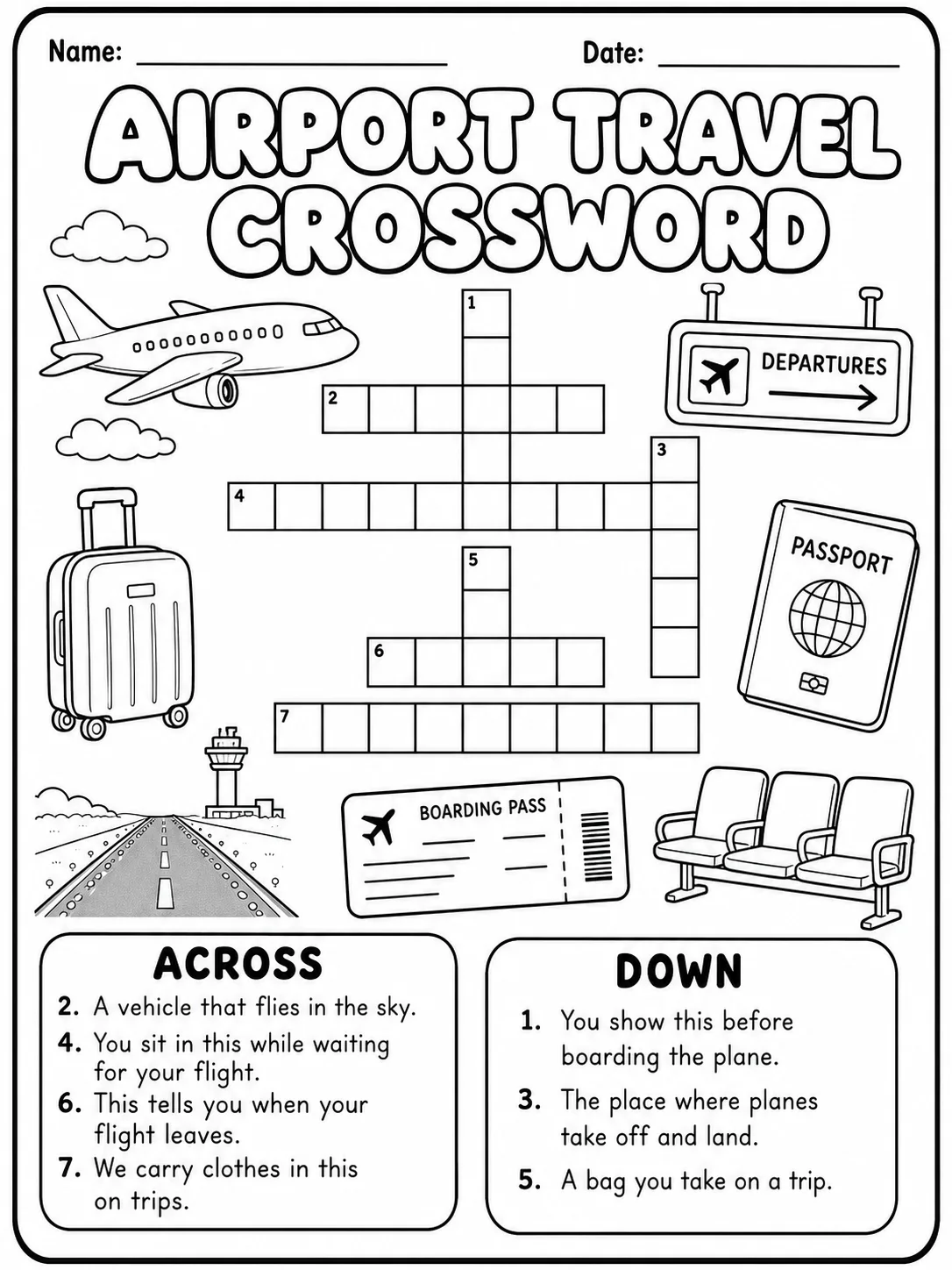Pirate Things Crossword Worksheet Pack page 4 printable worksheet preview
