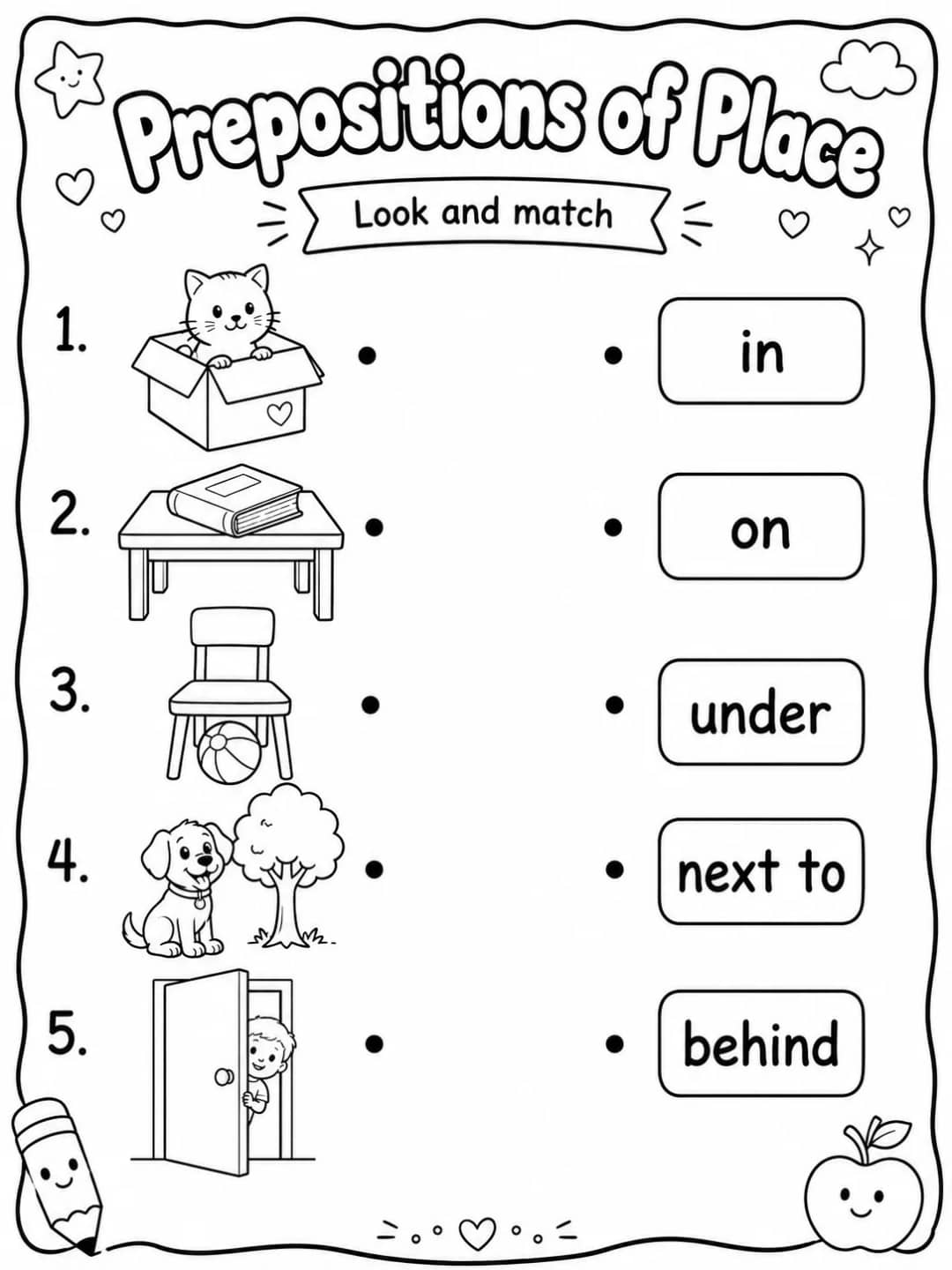 Prepositions of Place Worksheet Pack 10 printable pages preview from KiwiBee