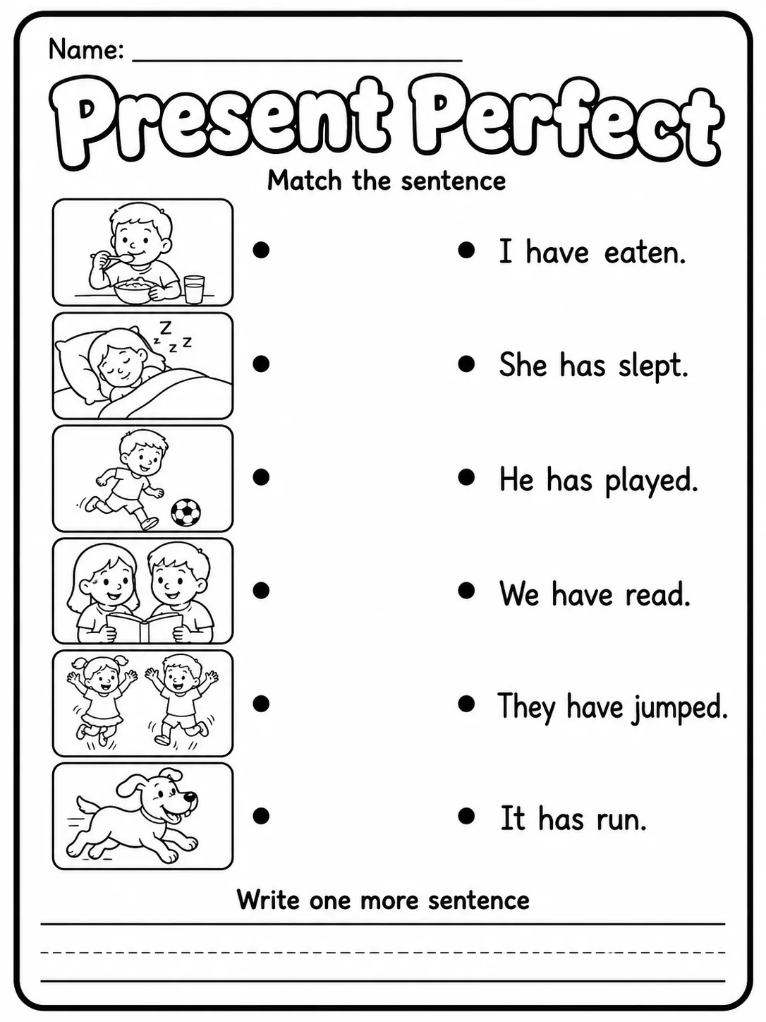 Present Perfect Worksheet Pack 10 printable pages preview from KiwiBee