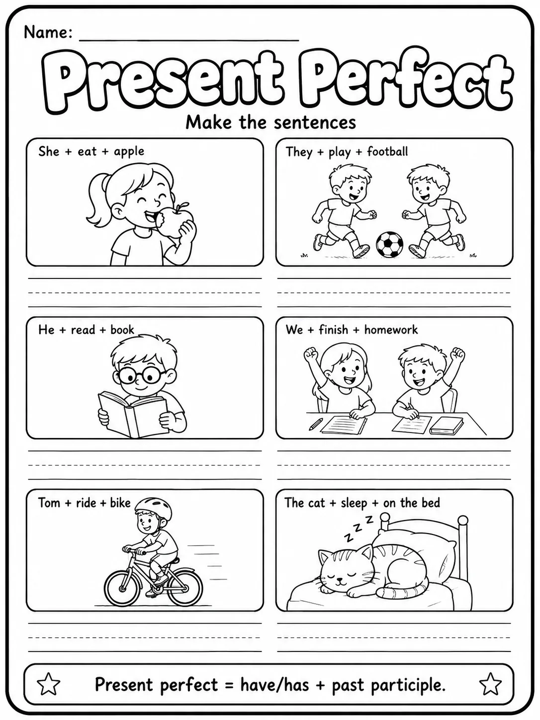 Present Perfect Worksheet Pack page 4 printable worksheet preview