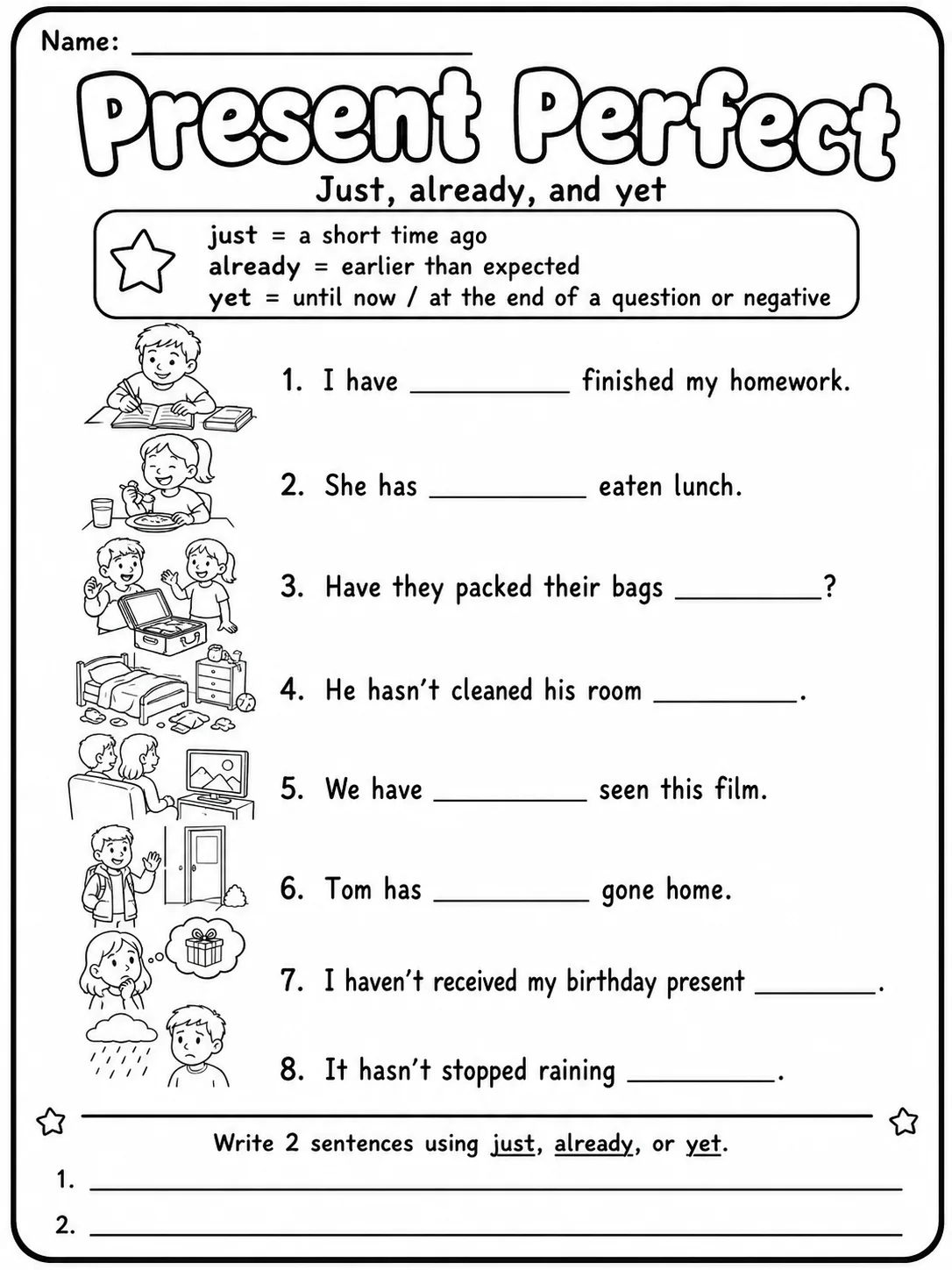 Present Perfect Worksheet Pack page 6 printable worksheet preview