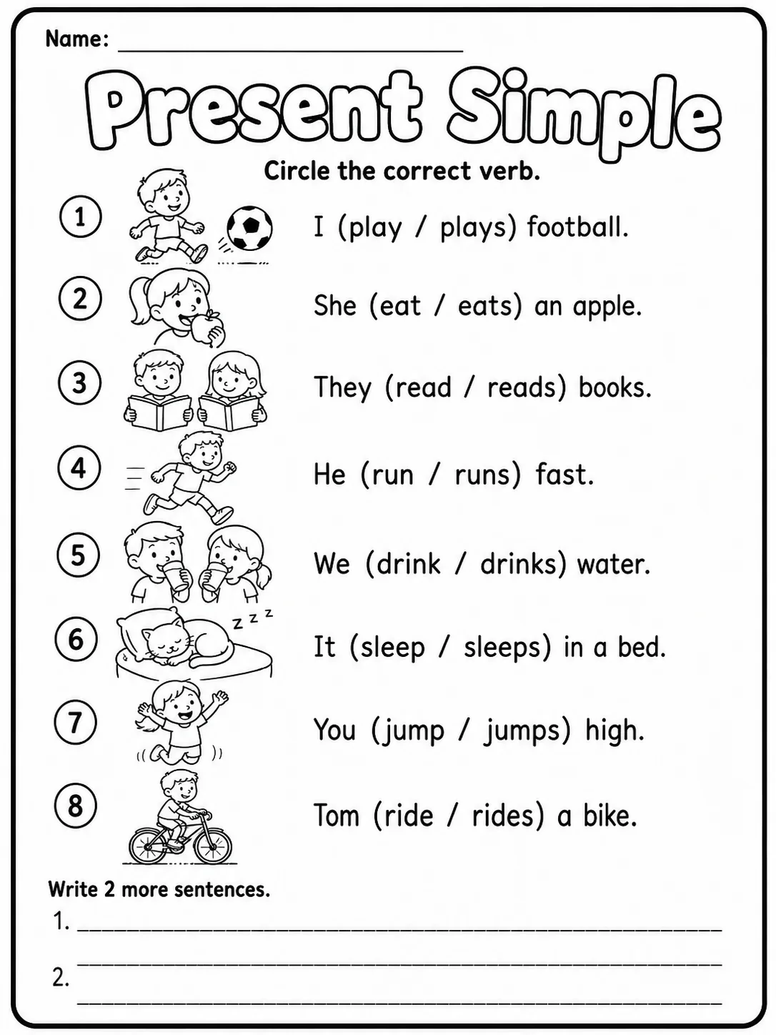 Present Simple Worksheet Pack page 2 printable worksheet preview