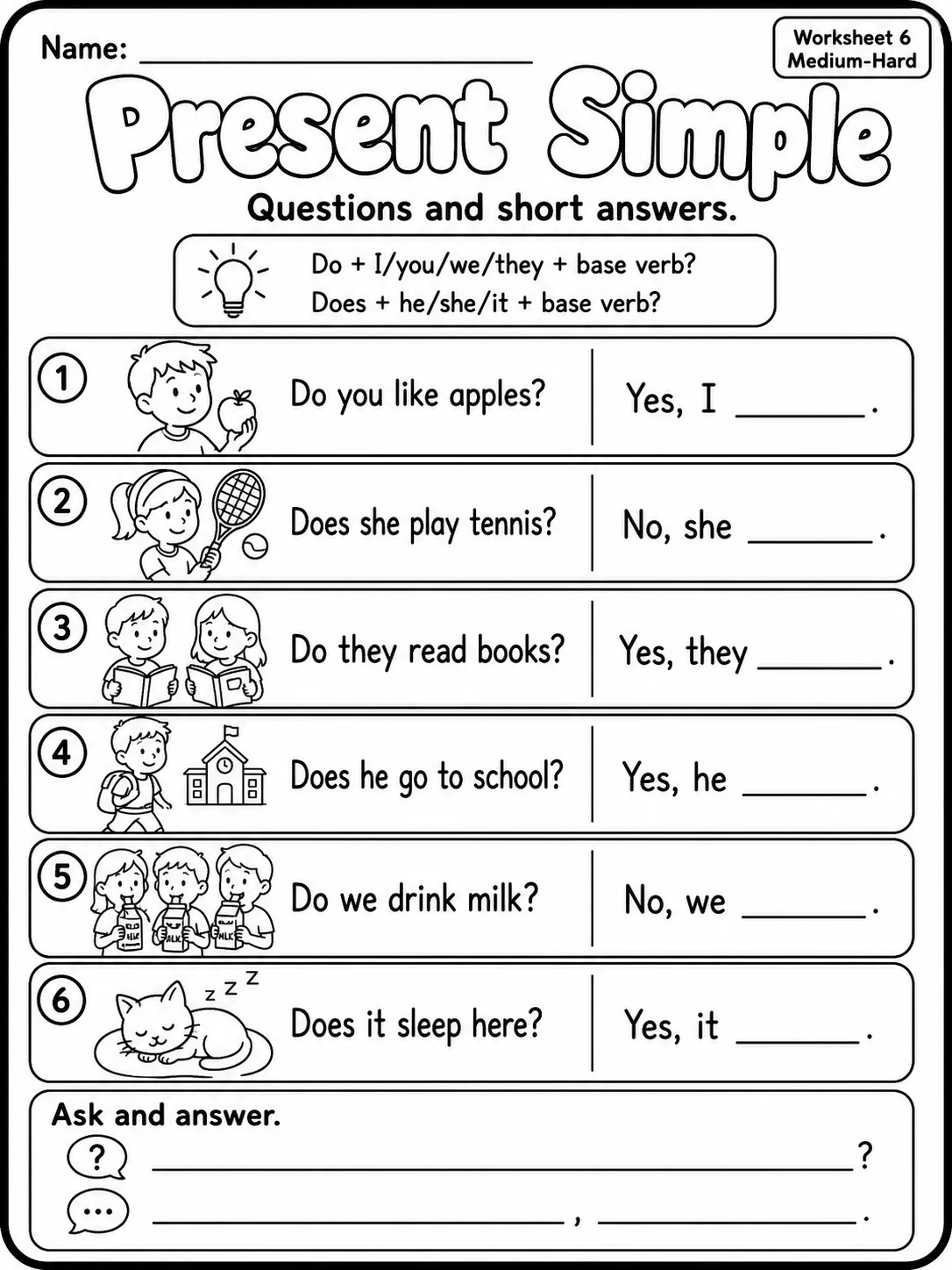 Present Simple Worksheet Pack page 6 printable worksheet preview