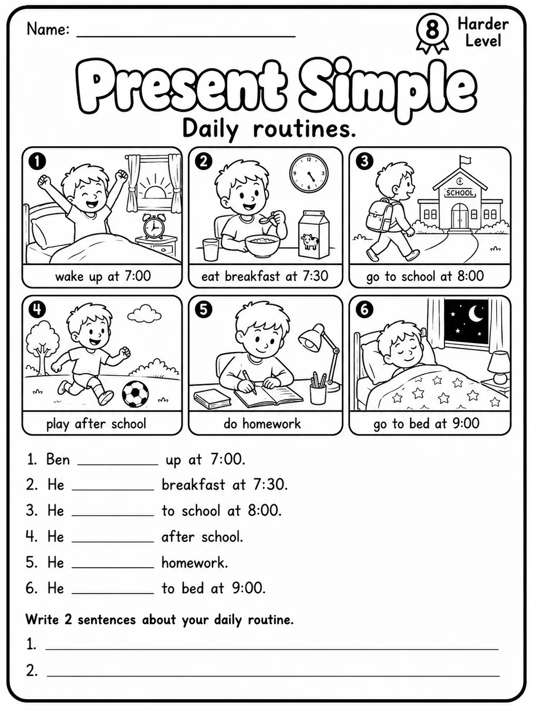 Present Simple Worksheet Pack page 8 printable worksheet preview