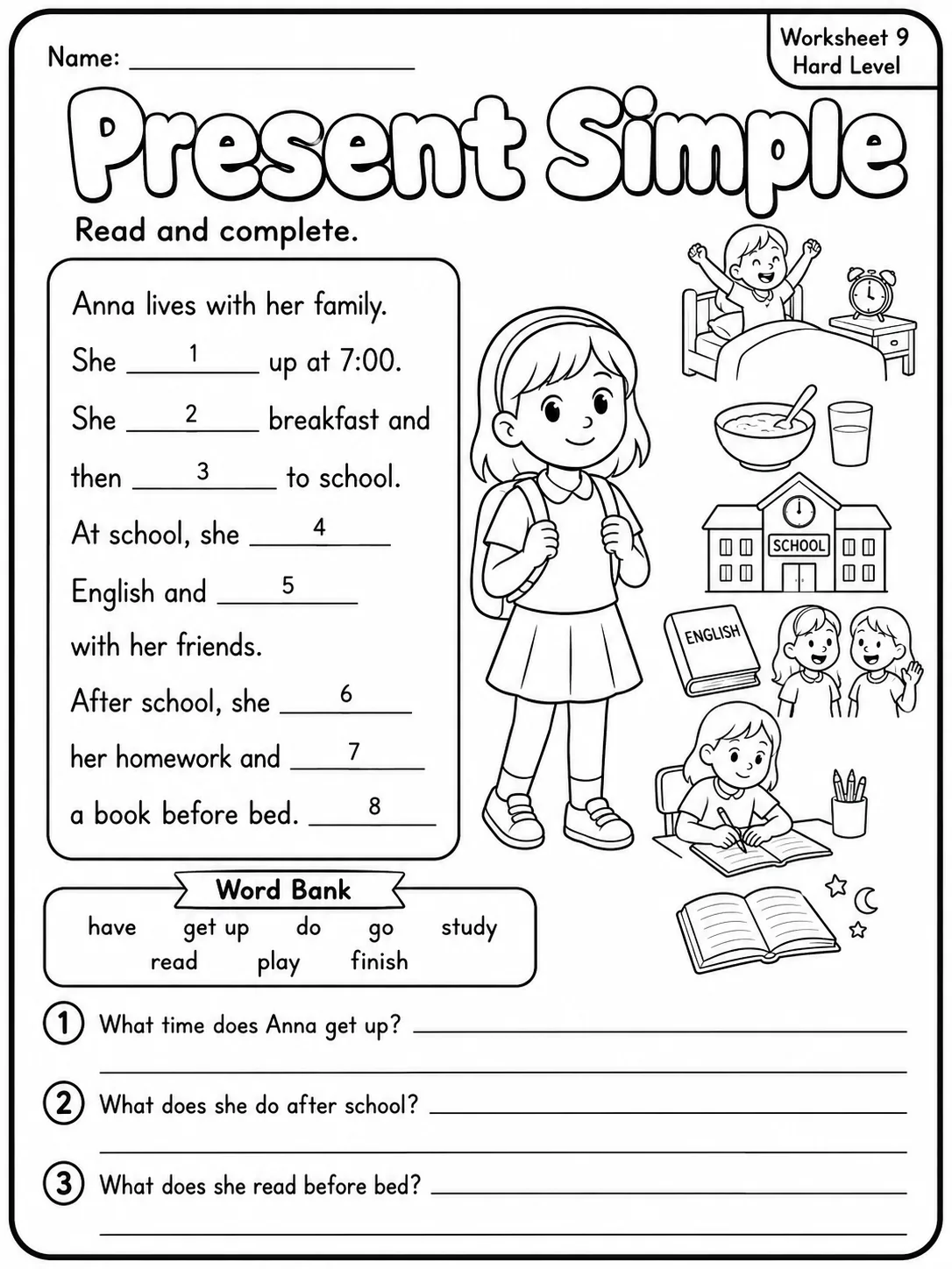 Present Simple Worksheet Pack page 9 printable worksheet preview