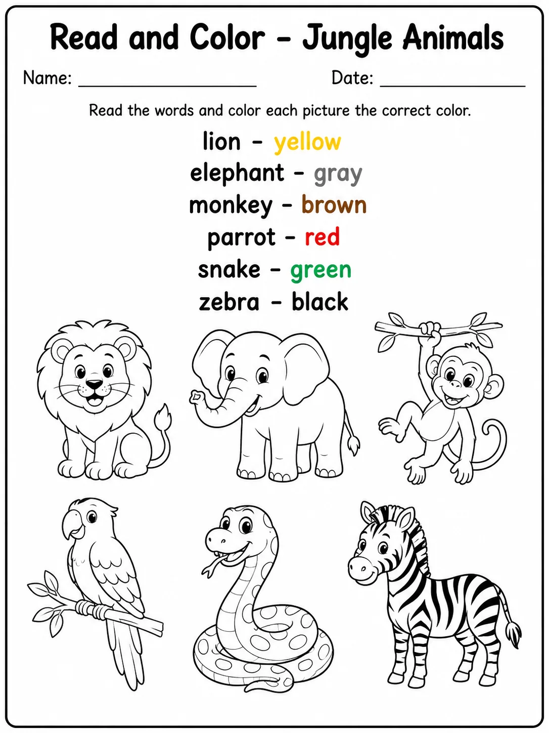 Read and Color - Farm Animals Worksheet Pack page 3 printable worksheet preview