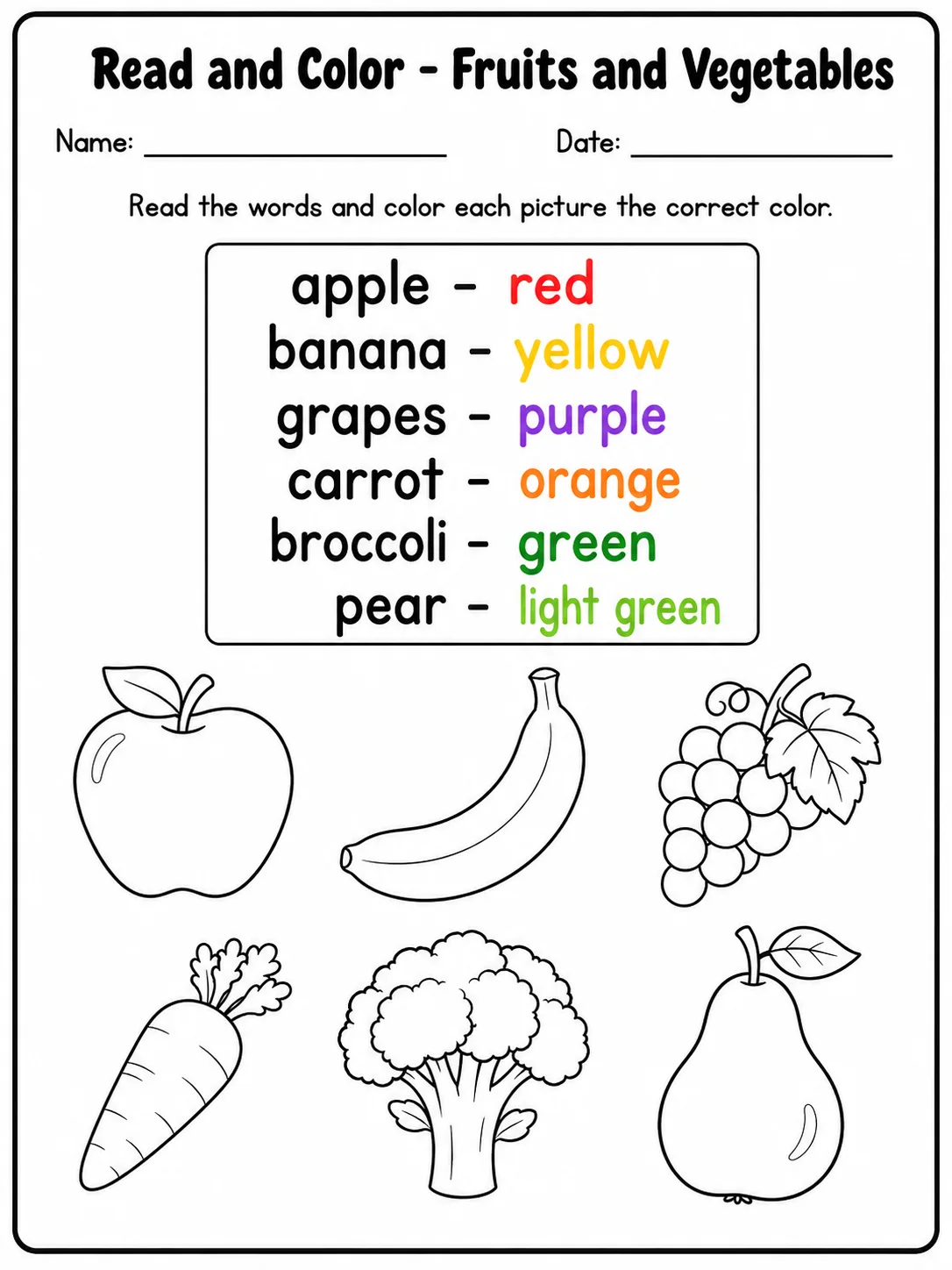 Read and Color - Farm Animals Worksheet Pack page 7 printable worksheet preview