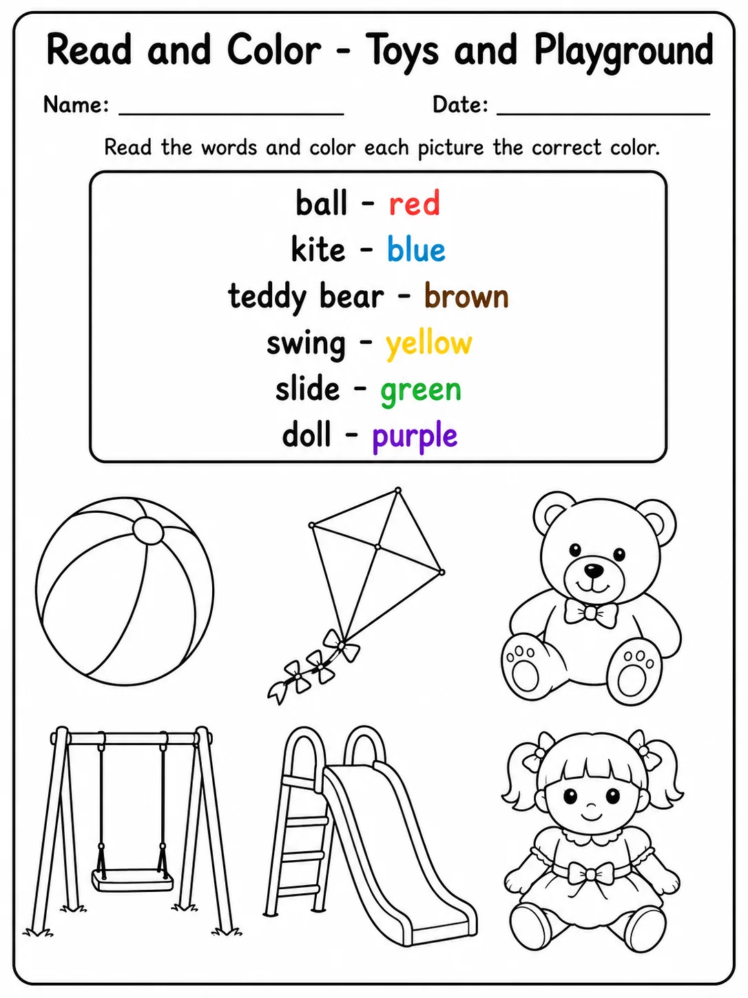 Read and Color - Farm Animals Worksheet Pack page 10 printable worksheet preview