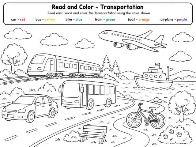 Grade 3 Read and Color Vocabulary Worksheet Pack - Set 2
