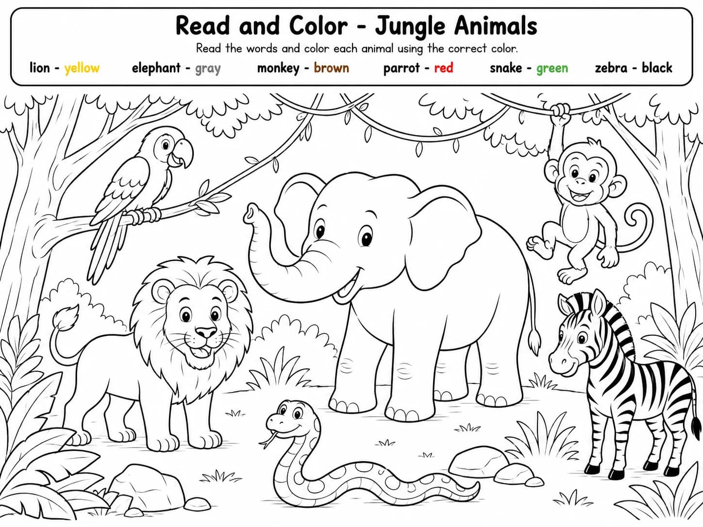 Read and Color - Farm Animals Worksheet Pack - Set 2 page 3 printable worksheet preview