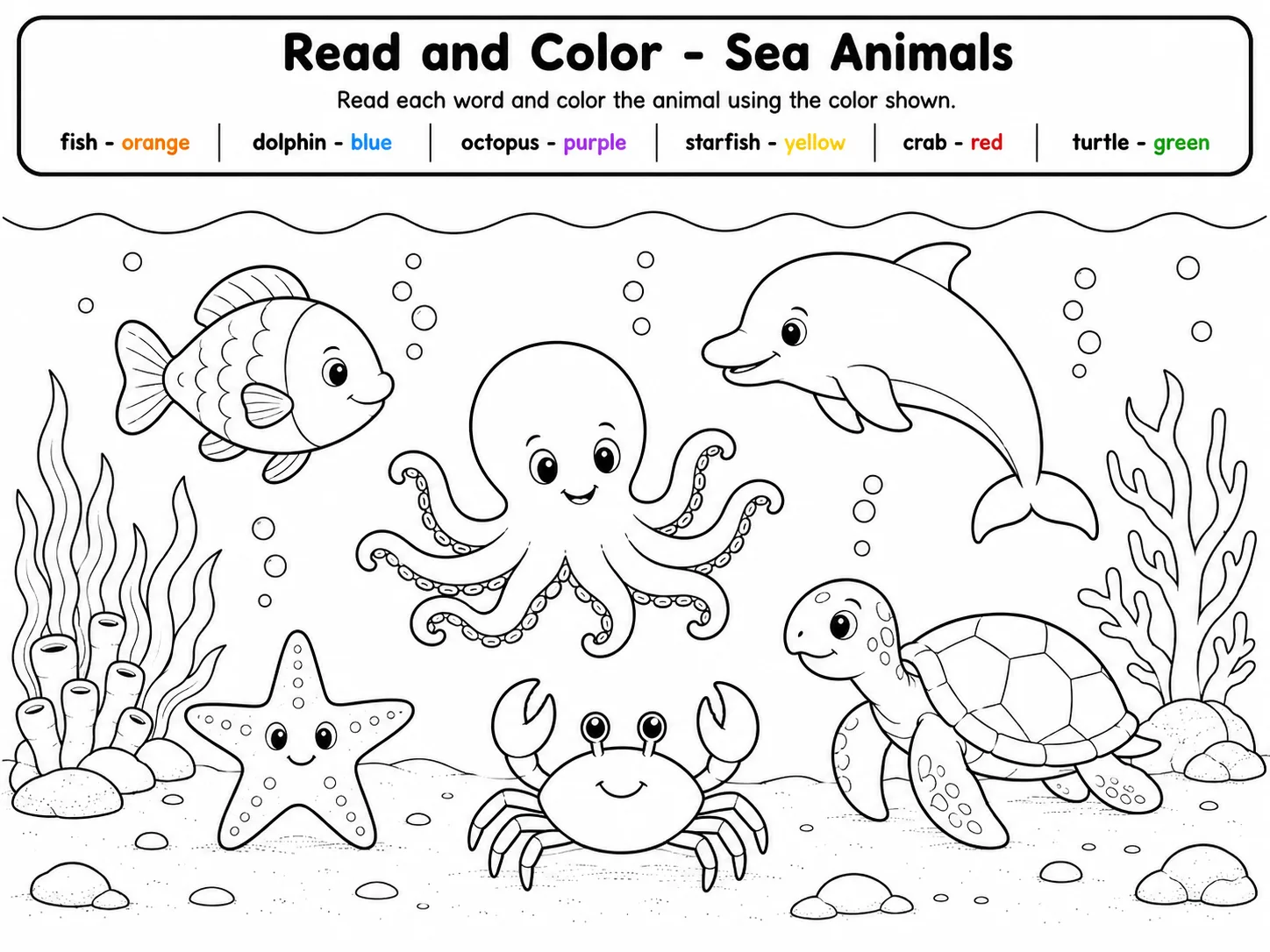 Read and Color - Farm Animals Worksheet Pack - Set 2 page 4 printable worksheet preview