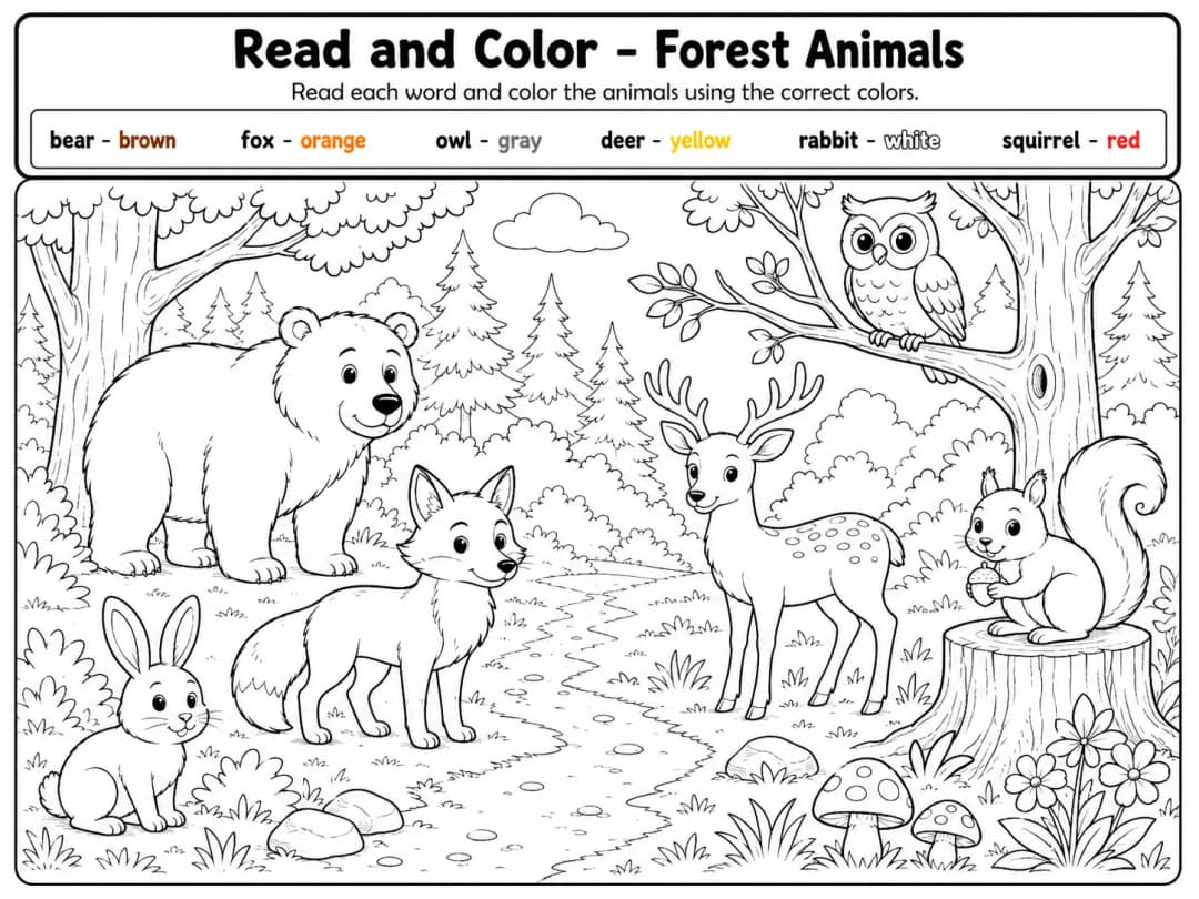 Grade 3 Read and Color Vocabulary Worksheet Pack - Set 3