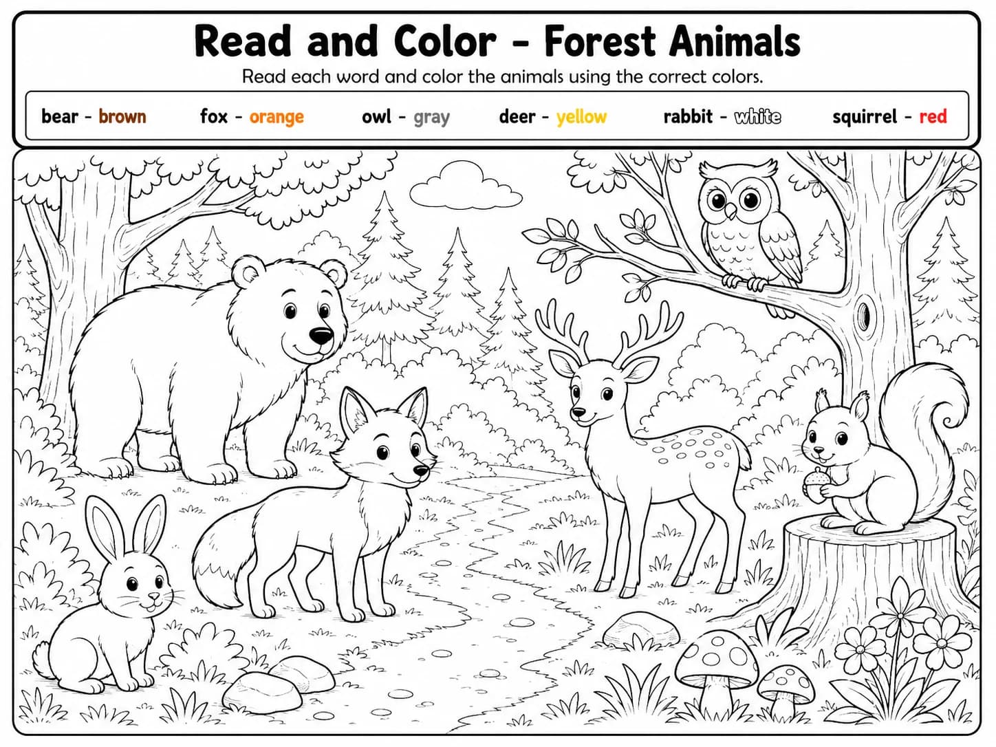 Grade 3 Read and Color Vocabulary Worksheet Pack - Set 3 printable preview from KiwiBee