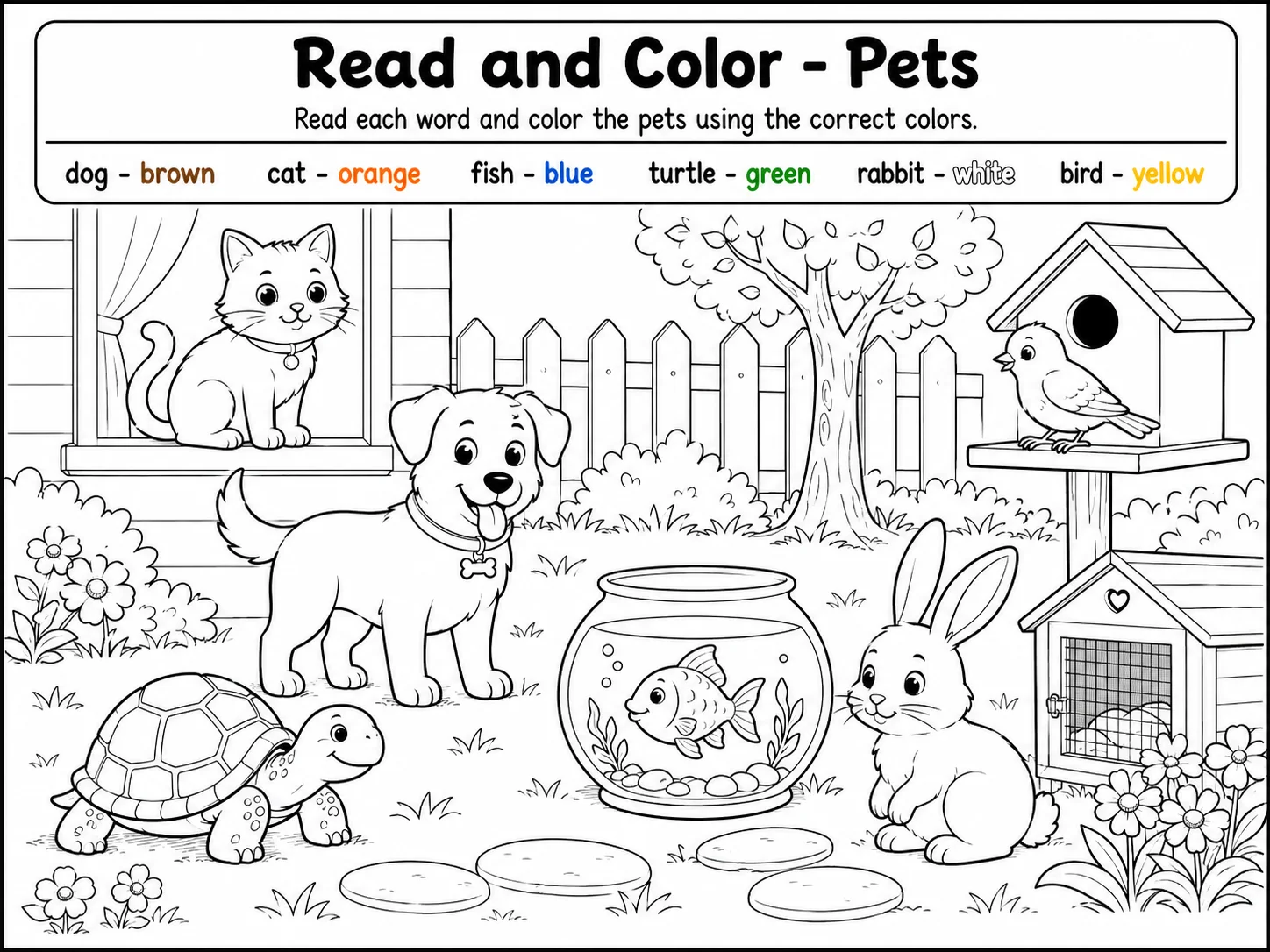 Read and Color - Forest Animals Worksheet Pack page 2 printable worksheet preview