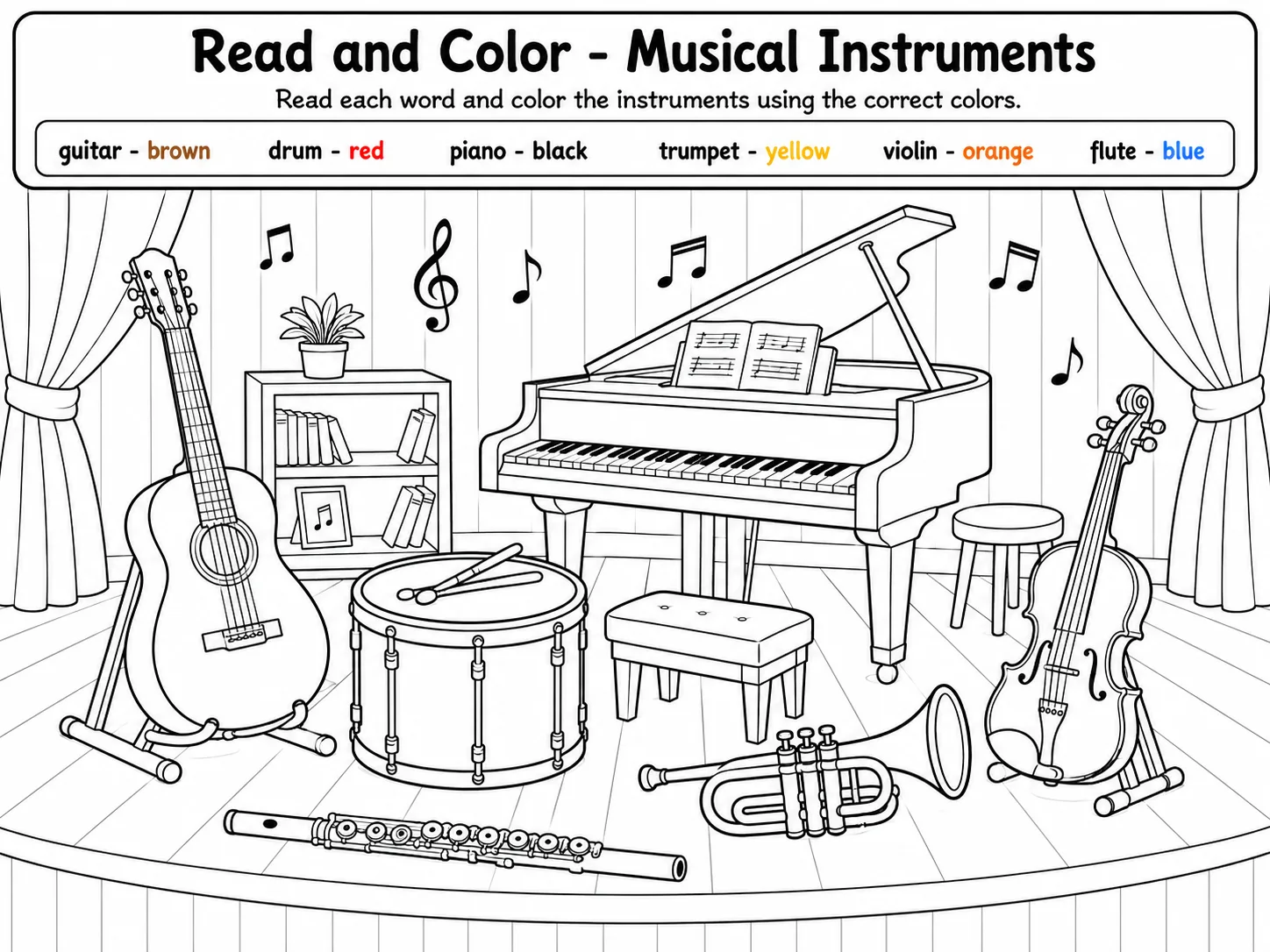 Read and Color - Forest Animals Worksheet Pack page 5 printable worksheet preview