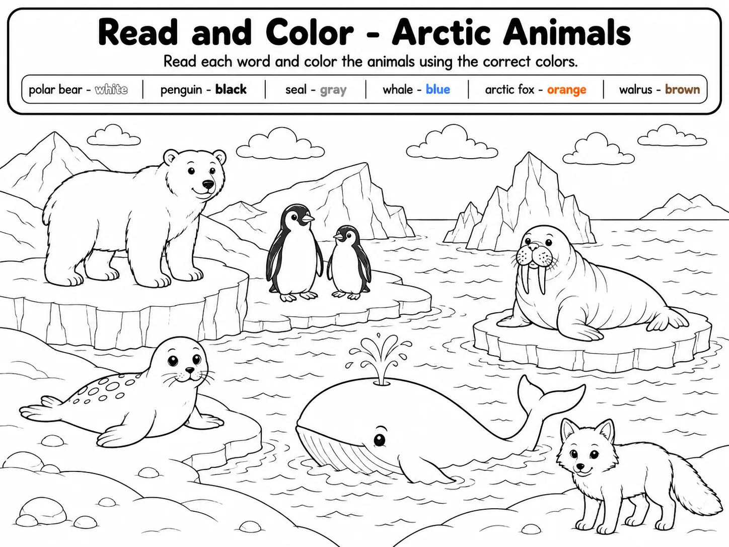 Read and Color - Forest Animals Worksheet Pack page 7 printable worksheet preview